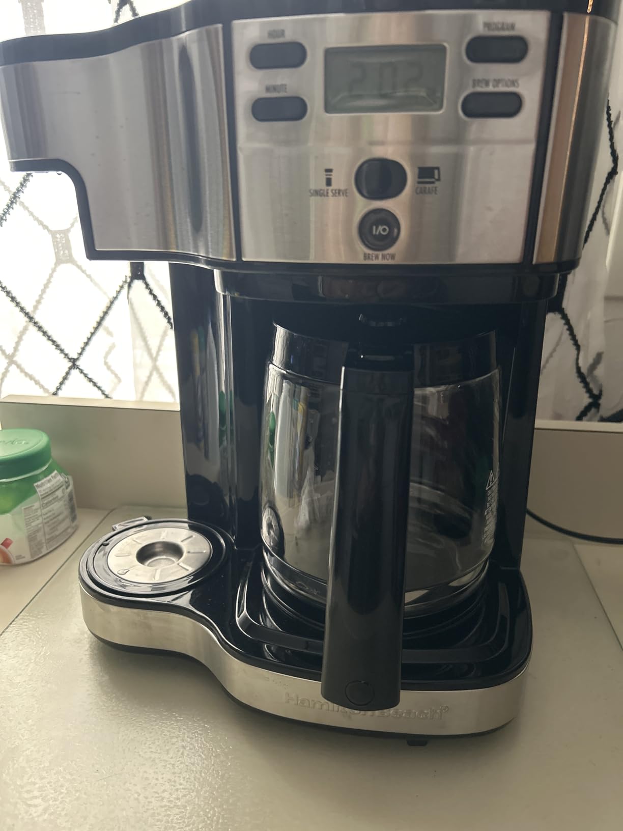 Hamilton Beach 2-Way Programmable Coffee Maker, 12 Cup Glass Carafe And Single Serve Coffee Maker, Black with Stainless Steel Accents, 49980RG - Customer Photo 1