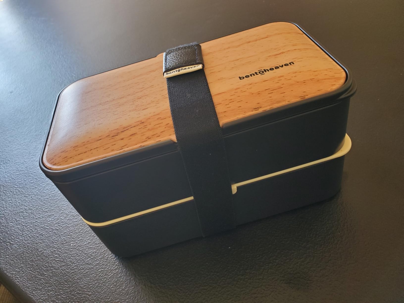Bentoheaven Premium Bento Box Adult Lunch Box with Compartments for Women & Men, Set of Utensil & Chopsticks & Dip Container, Cute Japanese Kids Bento Lunch Box, Microwavable (Symph Onyx) - Customer Photo 2