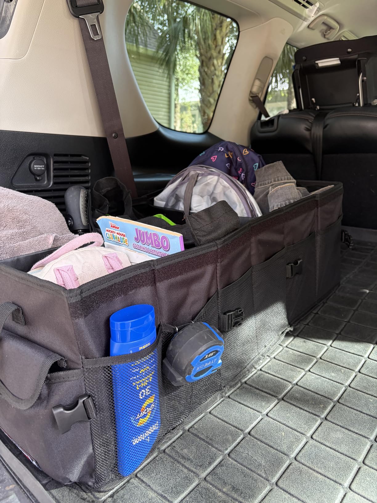 FORTEM Car Trunk Organizer, Collapsible Multi Compartment SUV Organizer, Foldable Storage for Car Accessories for Women Men, 600D Oxford, Non Slip Bottom, Securing Straps, Soft Cover (50L) Customer Review FORTEM Car Trunk Organizer, Collapsible Multi Compartment SUV Organizer, Foldable Storage for Car Accessories for Women Men, 600D Oxford, Non Slip Bottom, Securing Straps, Soft Cover (50L) - Customer Photo 1