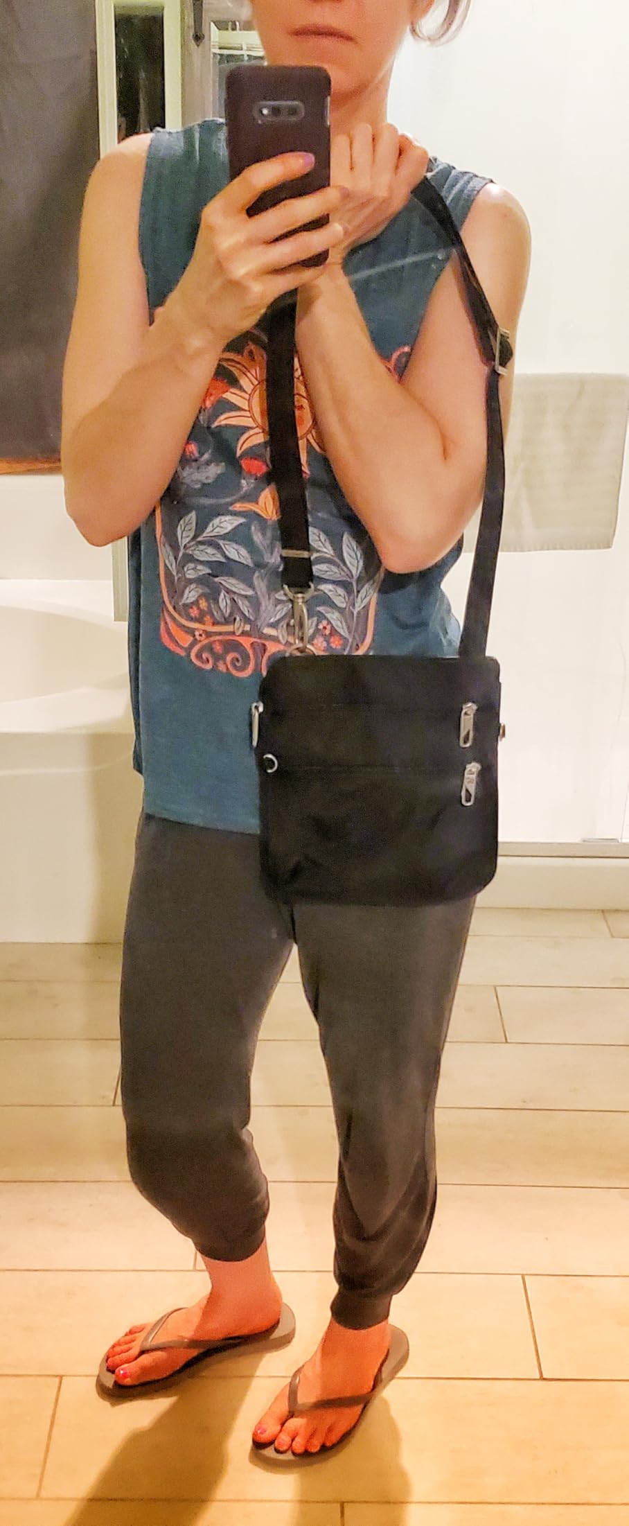 Travelon Anti-theft Classic Slim Double Zip Crossbody Customer Review Travelon Anti-theft Classic Slim Double Zip Crossbody - Customer Photo 2