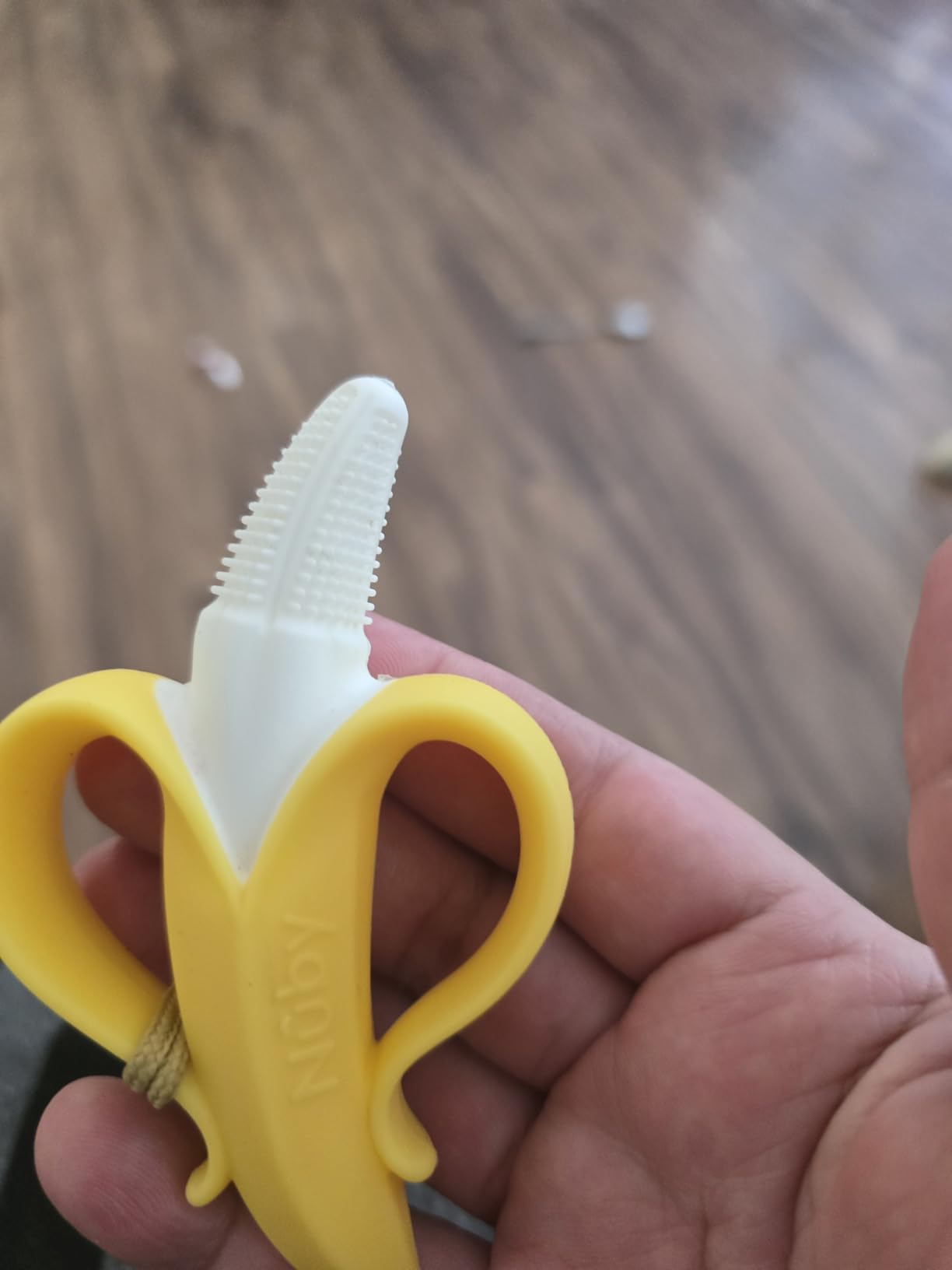 Nuby Nananubs Banana Massaging Teether – Baby Teething Toys 3 Months and Up, Silicone Teether for Sore Gums, Infant Toy, Baby Essentials, Brush, Travel Accessory, Gift for Babies - Customer Photo 3