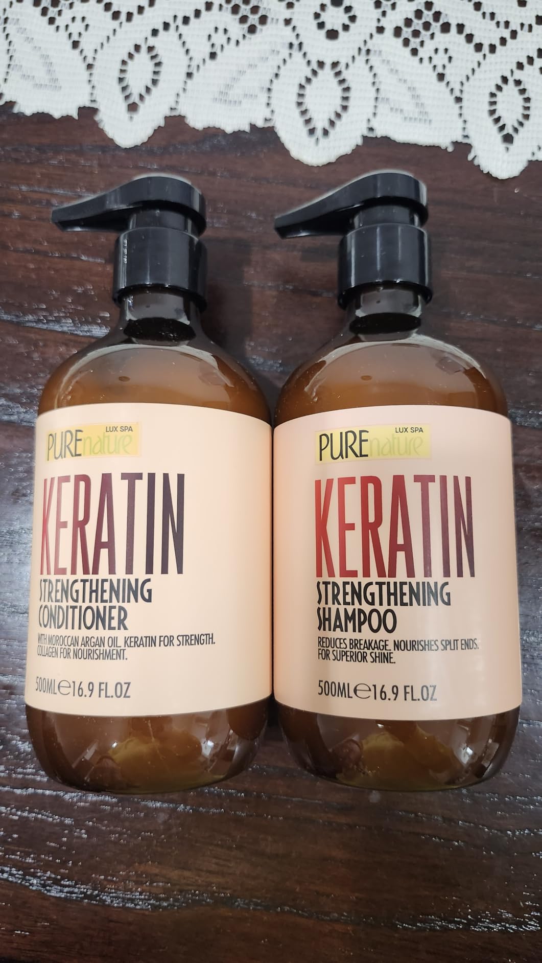 Argan Oil Shampoo and Conditioner Set - Sulfate Free Moroccan Care with Keratin - For Curly, Straight, Dry and Damaged Hair - Moisturizing, Hydrating, Anti Frizz Salon Technology - Customer Photo 1