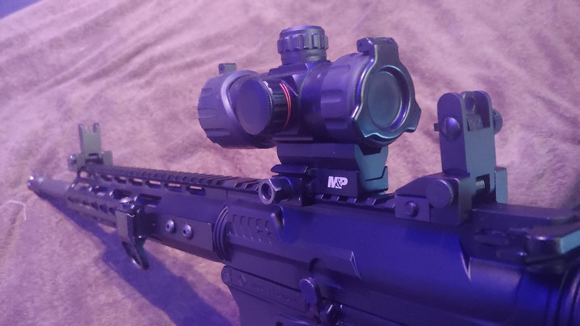Chaos Ready | Flip Up Iron Sights - Spring Loaded Low Profile Back up Ironsights | Designed for Picatinny 1913 Pattern Rails | Co-Witness Front and Rear BUIS Combo Set | - Customer Photo 1