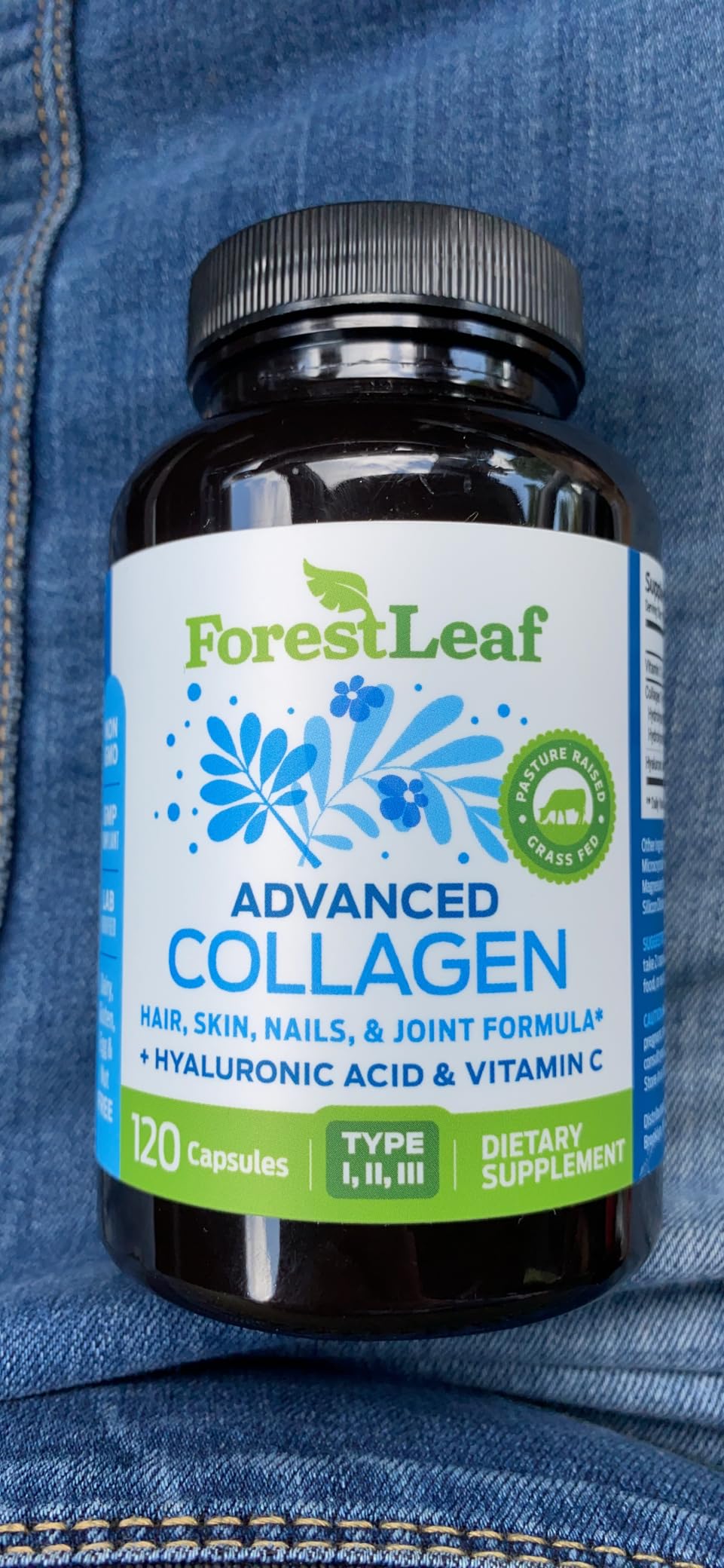 ForestLeaf Multi Collagen Pills with Hyaluronic Acid + Vitamin C | Hydrolyzed Collagen Supplements for Women or Men | Multi Collagen Capsules Peptides for Skin, Wrinkles, 120 Caps - Customer Photo 3
