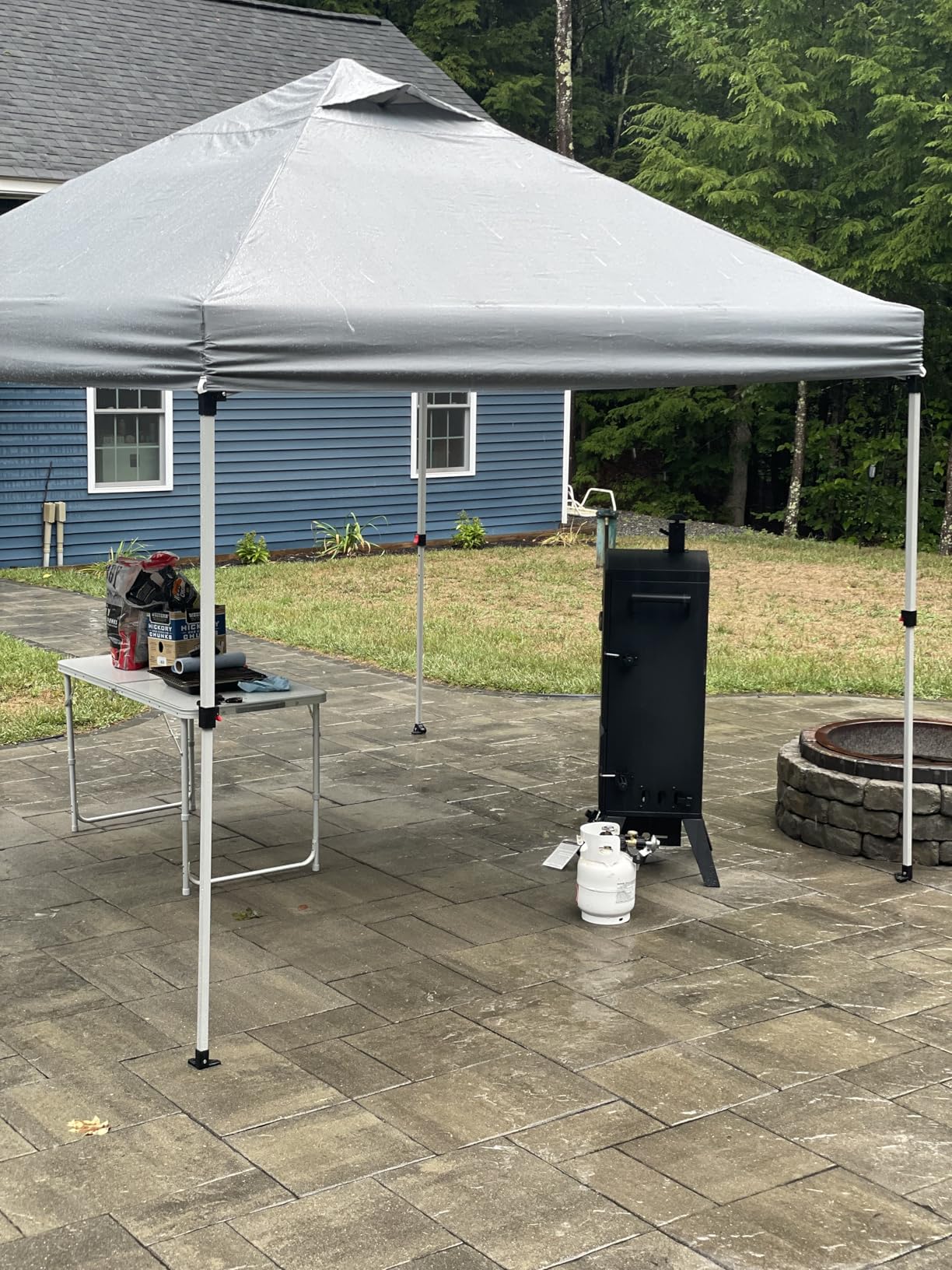 CROWN SHADES 10x10 Pop Up Canopy - Beach Tent with One Push Setup - Easy Outdoor Sun Shade for Events, Parties, Camping - Gazebo with STO-N-Go Cover Bag, Silver Coated Top, Grid White Customer Review CROWN SHADES 10x10 Pop Up Canopy - Beach Tent with One Push Setup - Easy Outdoor Sun Shade for Events, Parties, Camping - Gazebo with STO-N-Go Cover Bag, Silver Coated Top, Grid White - Customer Photo 4