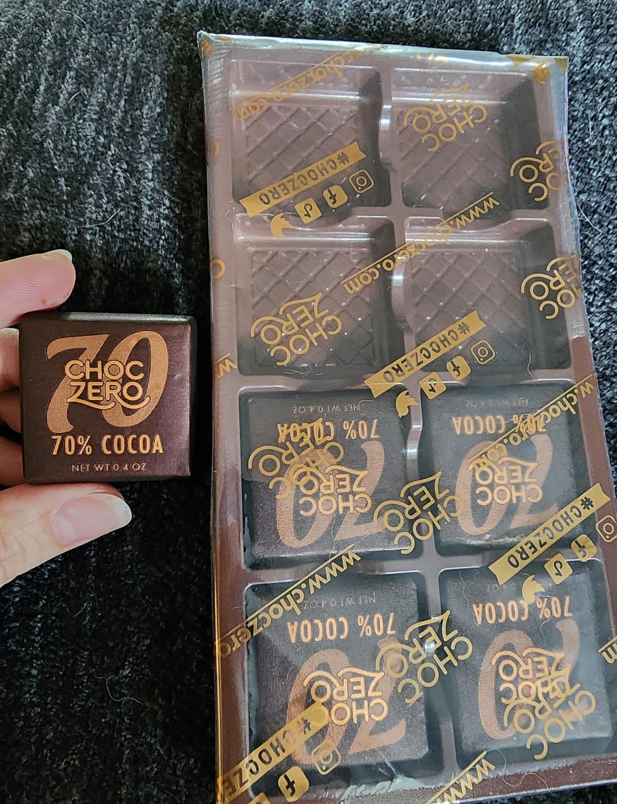 ChocZero Dark Chocolate Almond Bark with Sea Salt, Sugar Free, Vegan, Low Carb, High Fiber, Keto Friendly, No Sugar Alcohols (4 Count, 3.2oz Boxes) - Customer Photo 1