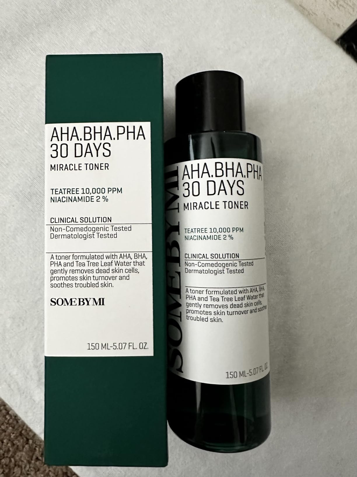 SOME BY MI AHA BHA PHA 30 Days Miracle Toner – 5.07oz, 150ml – Korean Salicylic Acid Exfoliating Face Toner for All Skin Types – Daily Pore Care & Oil Control with 2% Niacinamide – Korean Skin Care - Customer Photo 2