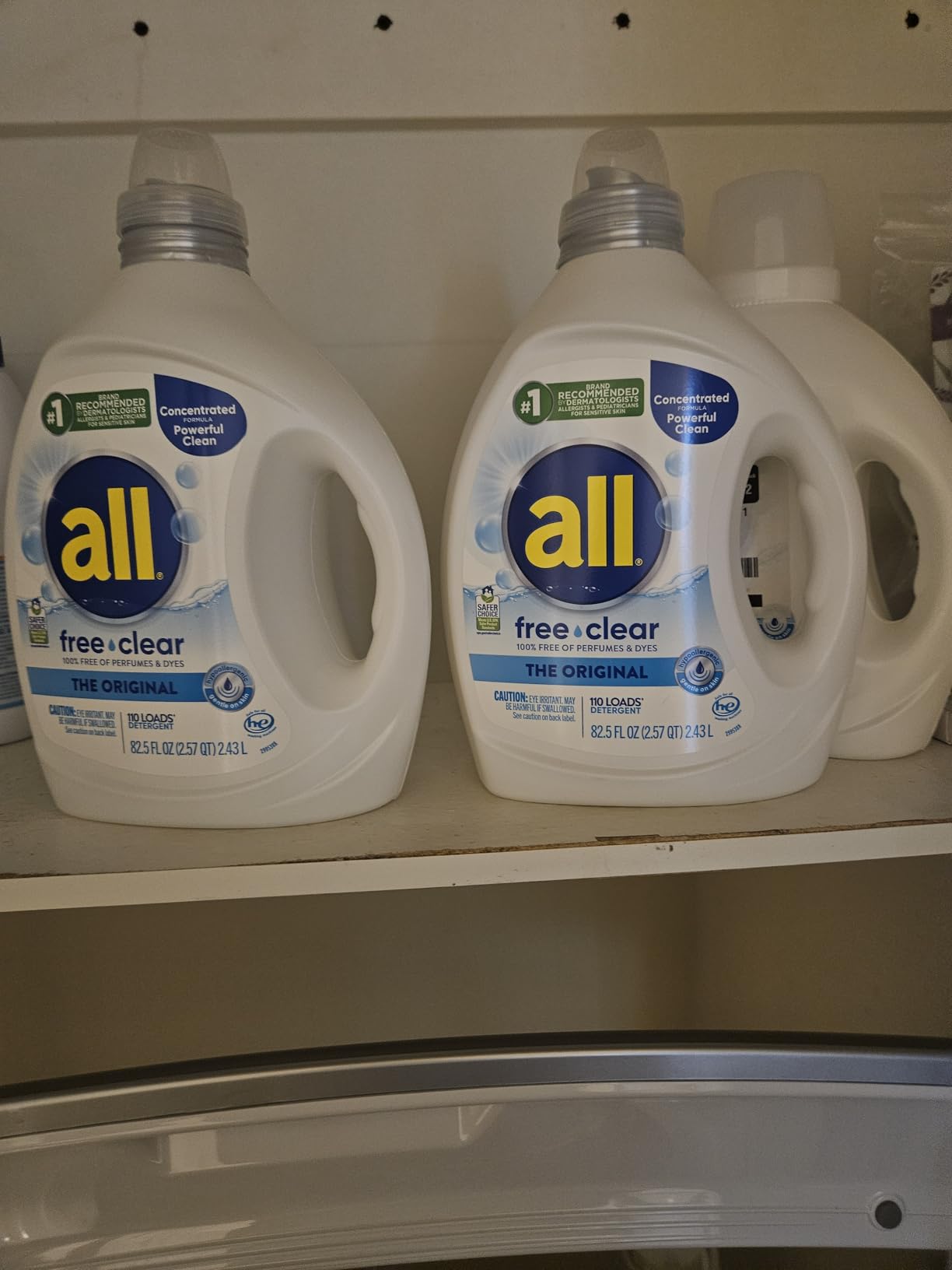 all free clear, Original, Liquid Laundry Detergent for Sensitive Skin, Unscented and Hypoallergenic, Concentrated - Customer Photo 2