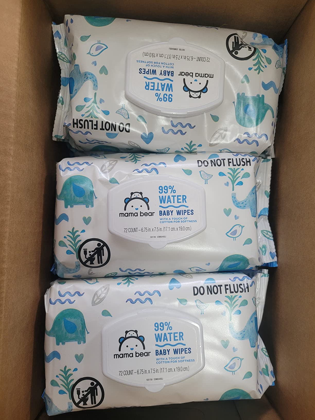Amazon Brand - Mama Bear 99% Water Based Baby Wipes, Hypoallergenic for Sensitive Skin, Fragrance Free, 432 Count (6 Packs of 72) Customer Review Amazon Brand - Mama Bear 99% Water Based Baby Wipes, Hypoallergenic for Sensitive Skin, Fragrance Free, 432 Count (6 Packs of 72) - Customer Photo 5