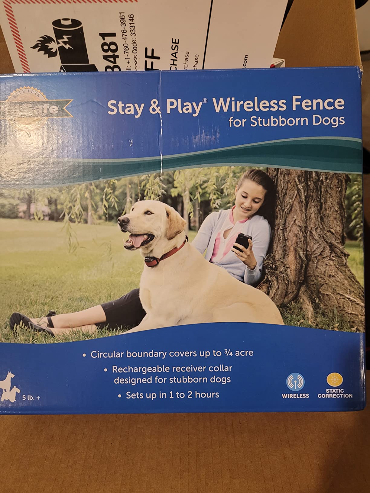 PetSafe Stay & Play Wireless Fence for Stubborn Dogs - America's Safest Wireless Pet Containment System - No Dig Electric Fence with Circular Boundary - Secure 3/4-Acre Yard - for Dogs 5lb+ - Customer Photo 1