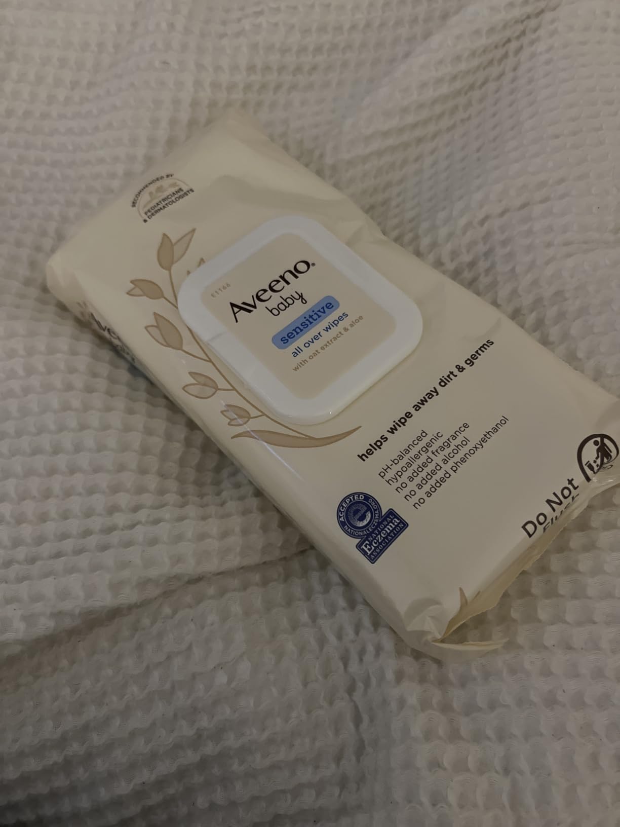 Aveeno Baby Sensitive All Over Wipes with Aloe & Natural Oat Extract for Face, Bottom, Hands & Body, pH-Balanced, Hypoallergenic, Fragrance-, Phenoxyethanol- & Alcohol-Free, 64 ct per pack Customer Review Aveeno Baby Sensitive All Over Wipes with Aloe & Natural Oat Extract for Face, Bottom, Hands & Body, pH-Balanced, Hypoallergenic, Fragrance-, Phenoxyethanol- & Alcohol-Free, 64 ct per pack - Customer Photo 3