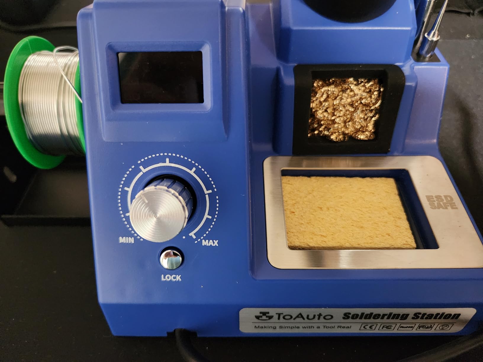 TOAUTO DS90 Soldering Station-°F & °C Dual Digital Display Soldering Iron Station Kit,90W Soldering Iron,302℉- 842℉ Temperature, Anti-Static & Grounding Wire, Auto Standby & Sleep,5 Solder Tips, Blue - Customer Photo 5