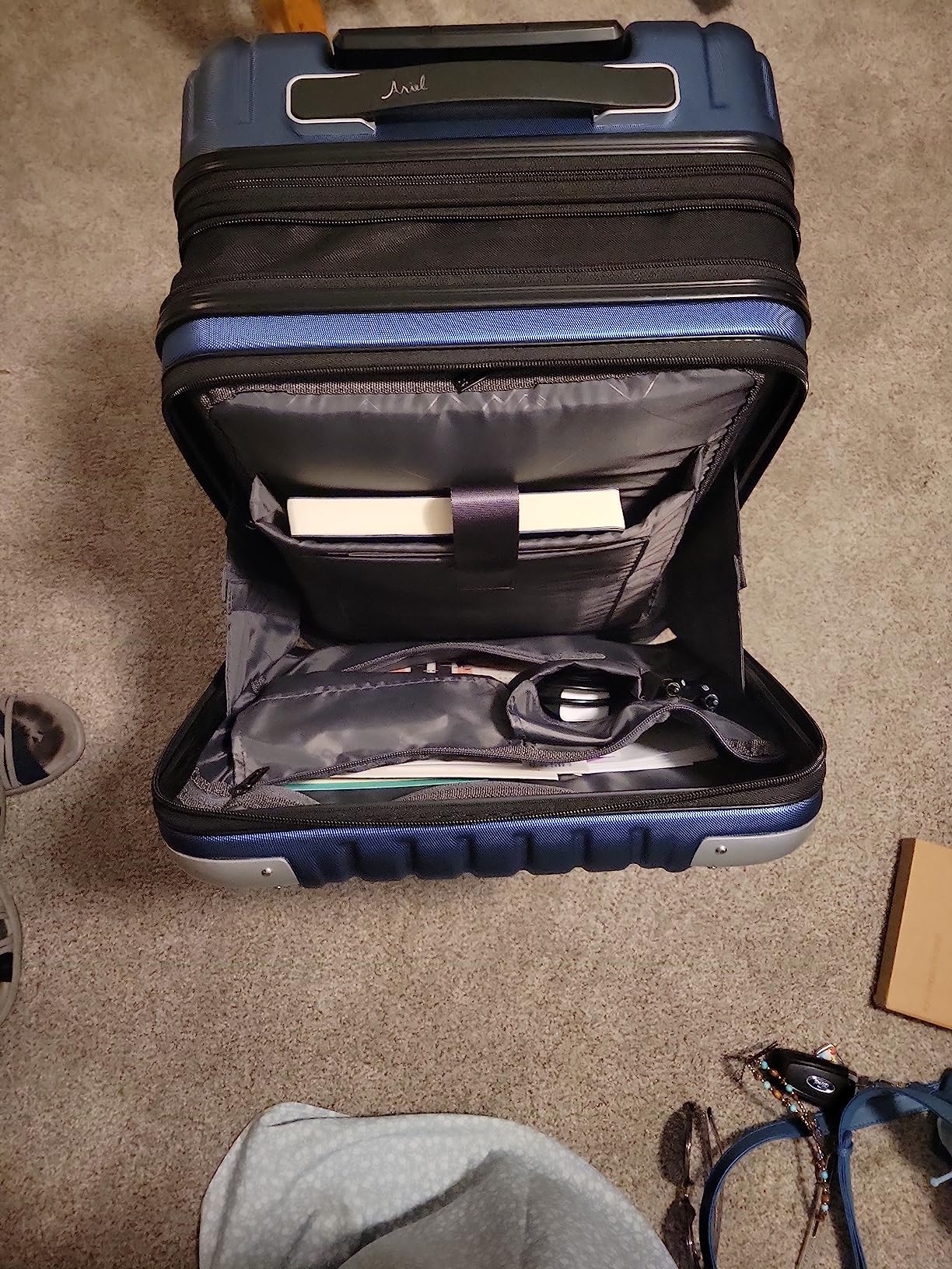 LEVEL8 Grace Carry on Luggage Airline Approved, 20 Inch Expandable Hard Sided Luggages with Spinner Wheels, Harshell Small Rolling Suitcase for Women Men with Tsa Lock, Blue - Customer Photo 3