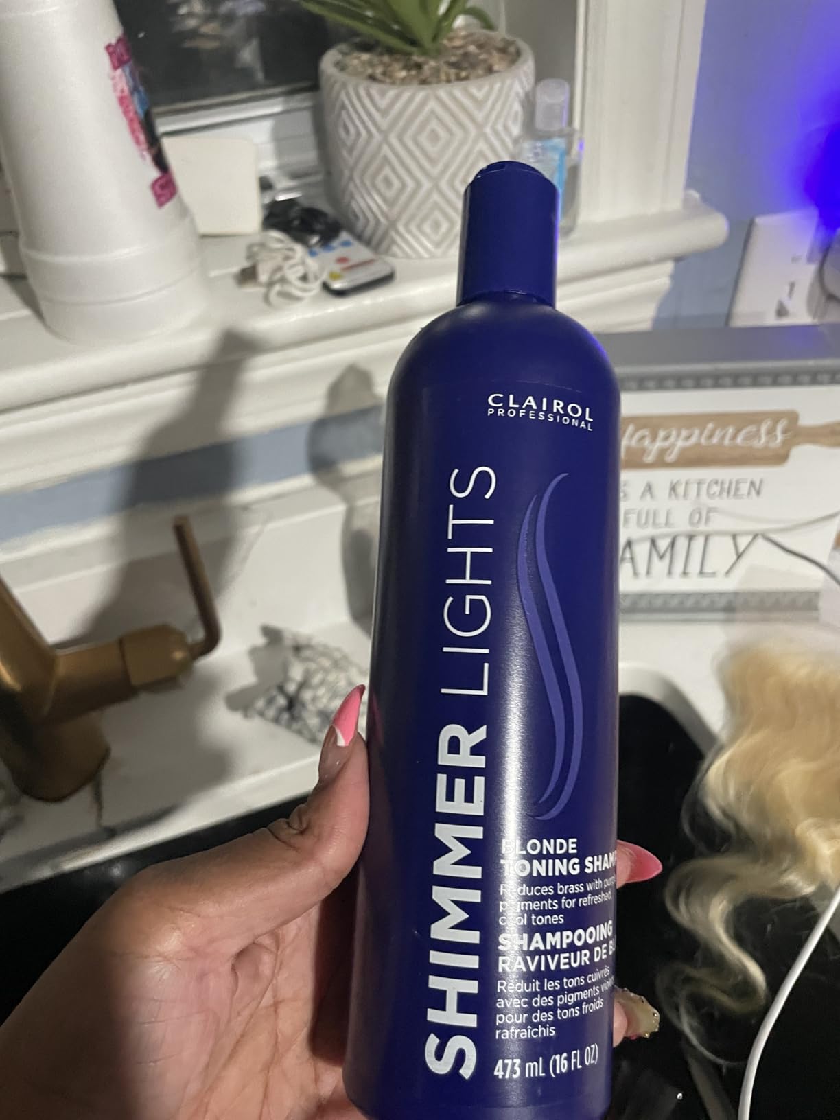 Clairol Professional Shimmer Lights Purple Shampoo | Neutralizes Brass & Yellow Tones | For Blonde, Silver, Gray & Highlighted Hair - Customer Photo 2