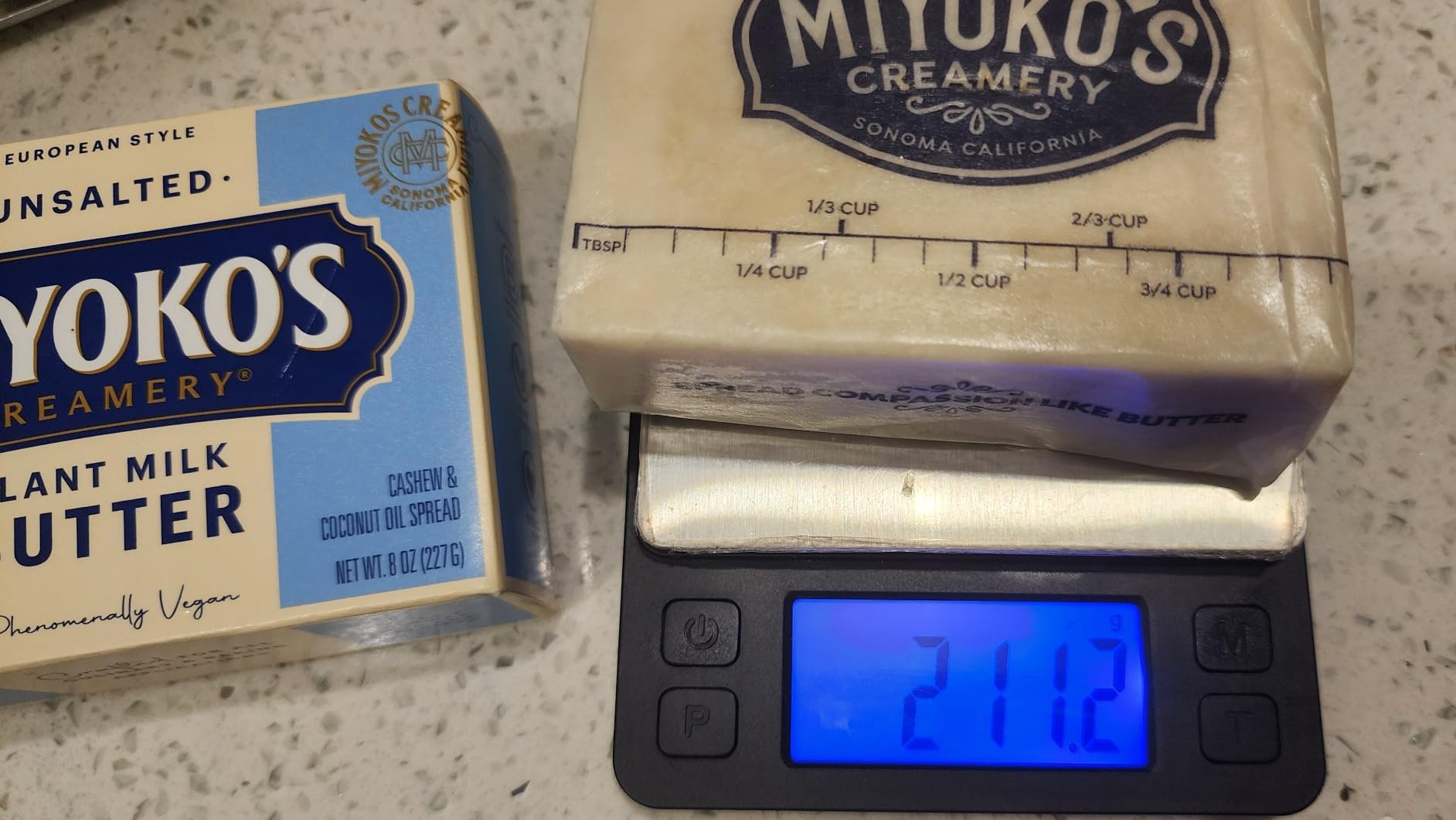 MIYOKO'S CREAMERY Organic Vegan Butter, Unsalted, European Style, Cultured Plant Milk Based, Unsalted, 8 oz Stick (1-Pack) - Customer Photo 2
