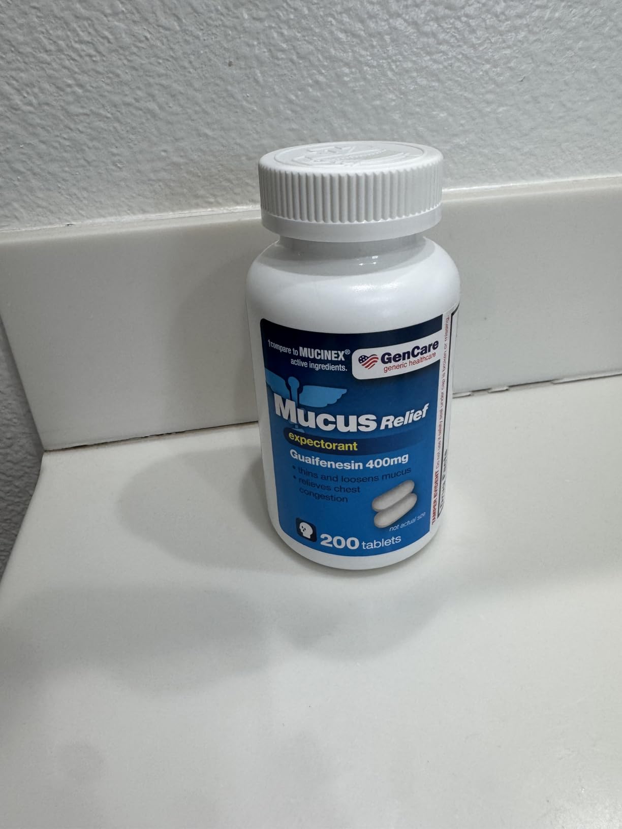 GenCare Mucus Relief Expectorant Guaifenesin 400 mg 200 Tablets Value Pack - Fast Acting Thinning of Mucus for Colds, Chest Congestion, Flu, Coughing and Allergies Customer Review GenCare Mucus Relief Expectorant Guaifenesin 400 mg 200 Tablets Value Pack - Fast Acting Thinning of Mucus for Colds, Chest Congestion, Flu, Coughing and Allergies - Customer Photo 1