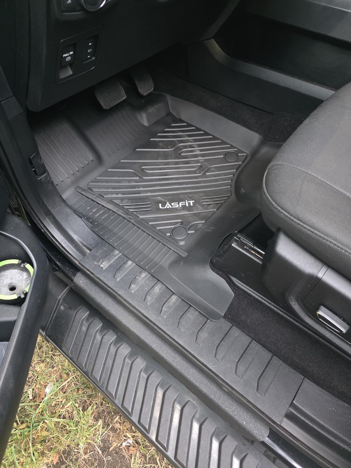 LASFIT Floor Mats for Ford F-150 2015-2026 | F150 Lightning 2022-2025 SuperCrew (Rear w/o Fold Flat Storage) Carpet Floor All Weather Protector TPE Truck Liners- 1st & 2nd Row, 3pcs Black - Customer Photo 2
