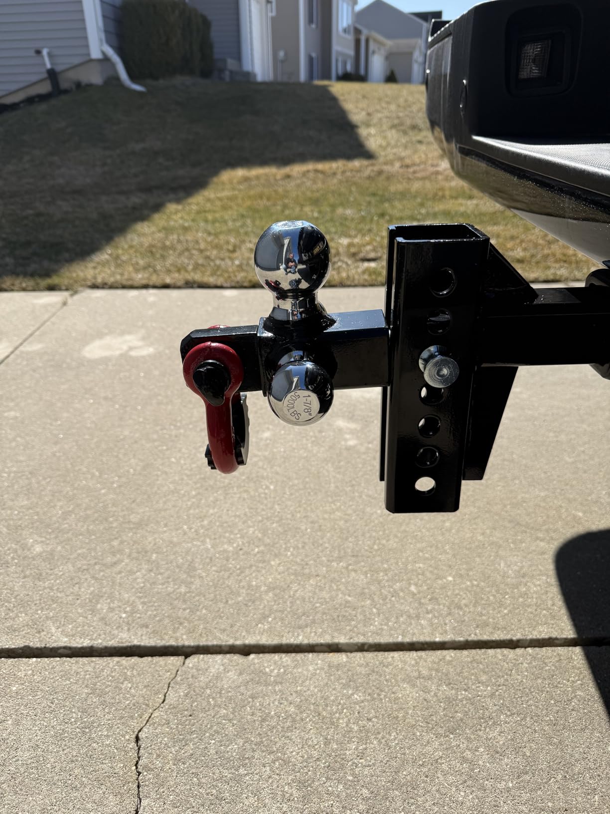 Ayleid Trailer Hitch Tri-Ball Mount with Hook & Pin Balls Sized 1-7/8, 2 & 2-5/16 inches, Tow Hitch, Silver Customer Review Ayleid Trailer Hitch Tri-Ball Mount with Hook & Pin Balls Sized 1-7/8, 2 & 2-5/16 inches, Tow Hitch, Silver - Customer Photo 2