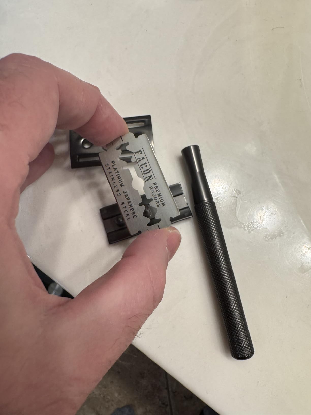 MANSCAPED® The Plow® 2.0 Premium Single Blade Double-Edged Safety Face Razor for Men - Customer Photo 1