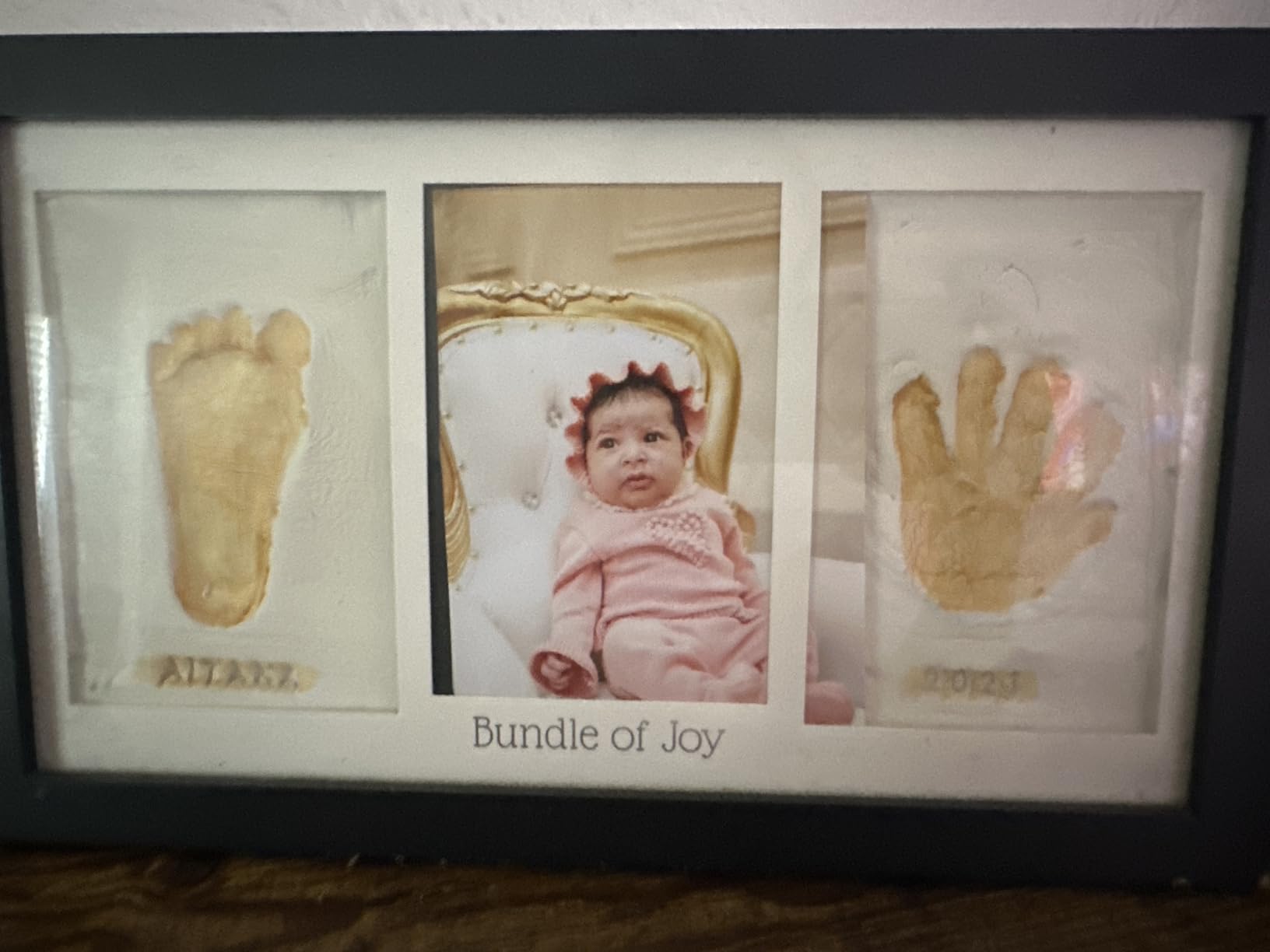 Baby Hand and Footprint Kit - Clay Handprint Keepsake Frame, Newborn Nursery Picture Frame, Personalized New Mom Gifts for Baby Shower & Registry (Alpine White) Customer Review Baby Hand and Footprint Kit - Clay Handprint Keepsake Frame, Newborn Nursery Picture Frame, Personalized New Mom Gifts for Baby Shower & Registry (Alpine White) - Customer Photo 2