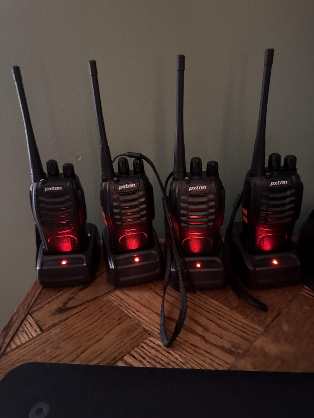pxton Walkie Talkies Long Range for Adults with Earpieces,16 Channel Walky Talky Rechargeable Handheld Two Way Radios with Flashlight Li-ion Battery and Charger（4 Pack） - Customer Photo 1