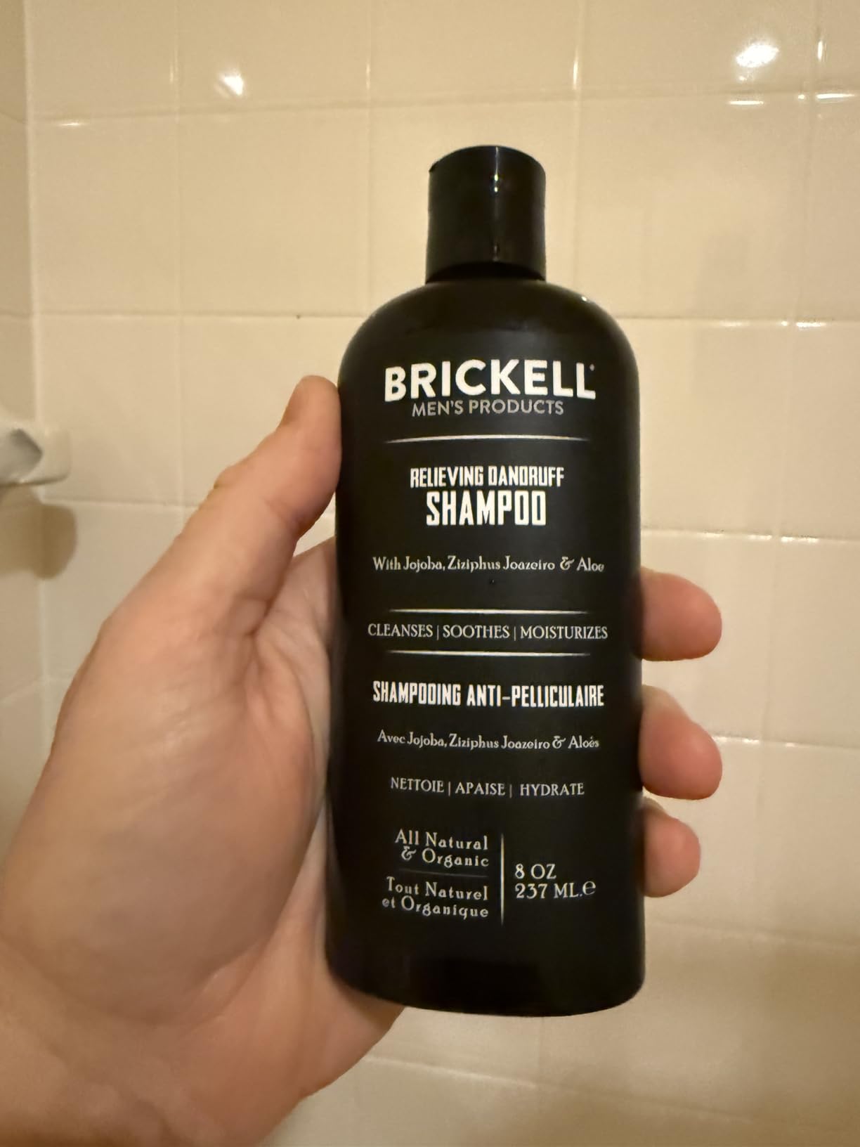 Brickell Men's Relieving Dandruff Shampoo For Men, Natural & Organic, Soothes and Eliminates Dandruff with Ziziphus Joazeiro, Aloe and Jojoba Oil (8 oz) - Customer Photo 2