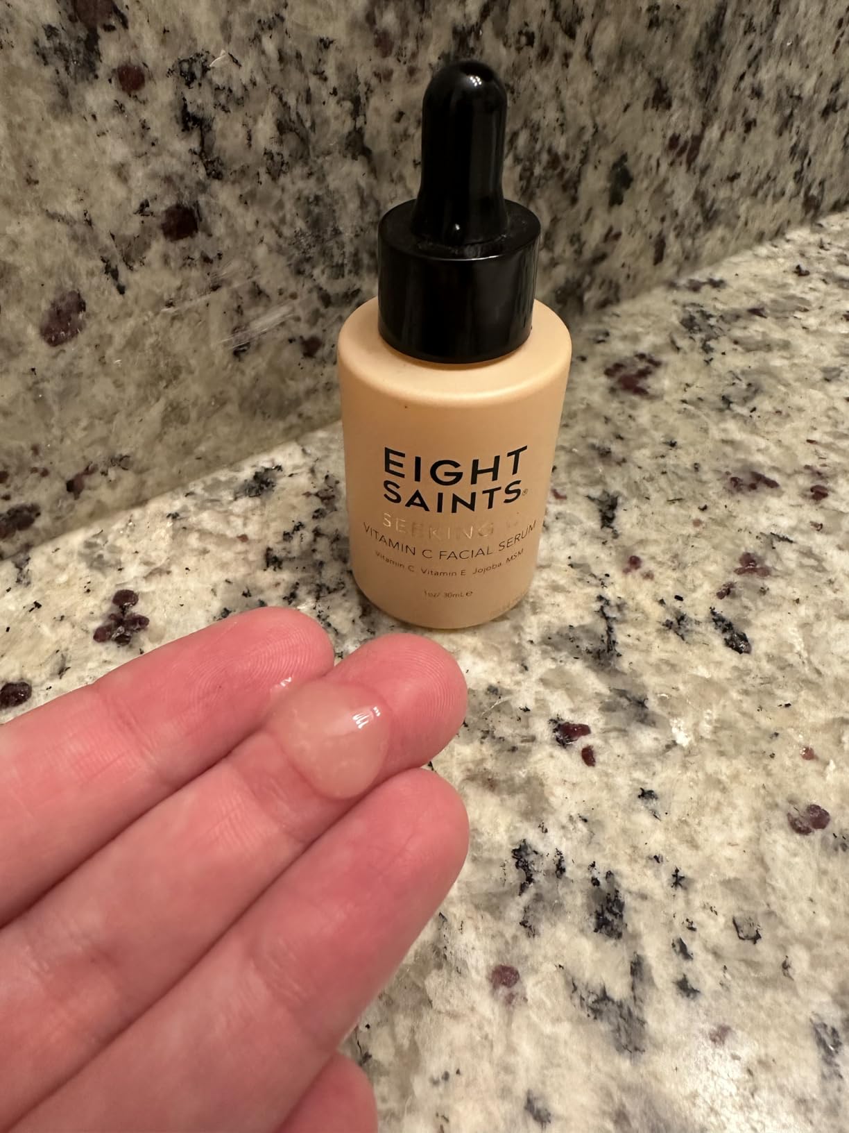 Eight Saints Vitamin C Serum For Face, Anti Aging Facial Serum, Hyaluronic Acid, Vitamin E, Organic Aloe Vera and Jojoba Oil, Hydrating & Brightening Serum for Dark Spots, Fine Lines and Wrinkles, 1oz - Customer Photo 2