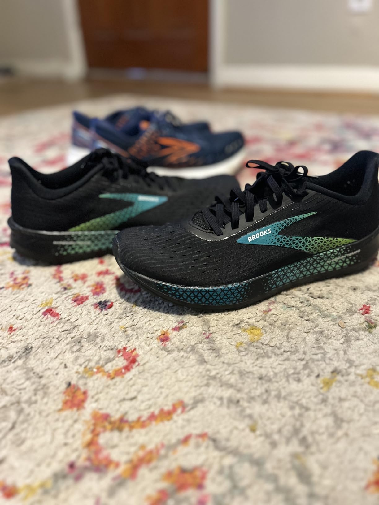 Brooks Men's Hyperion Tempo Road Running Shoe - Black/Kayaking/Green Gecko - 10.5 Medium - Customer Photo 2
