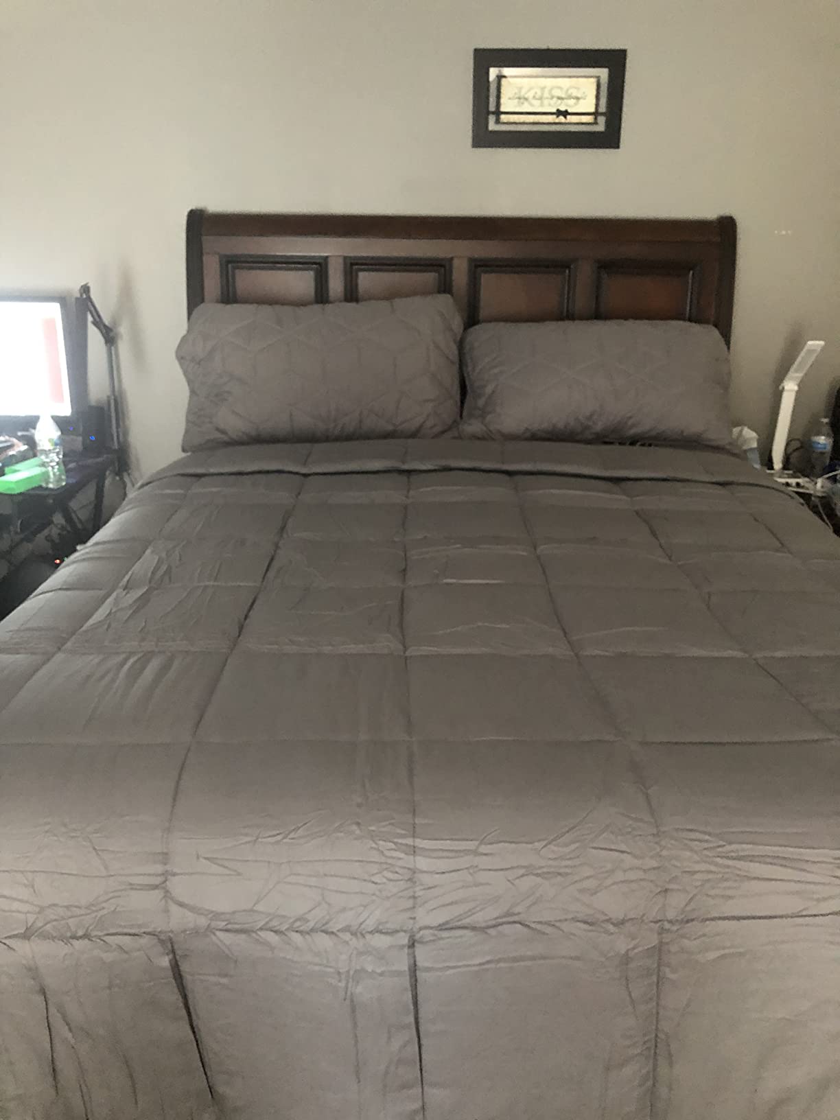 100% Viscose Made from Bamboo Comforter for Hot Sleepers- Breathable Cooling Silky Soft Duvet Insert Queen Size-with 8 Corner Tabs- All Season Comforter (88x88 Inches, White) - Customer Photo 2