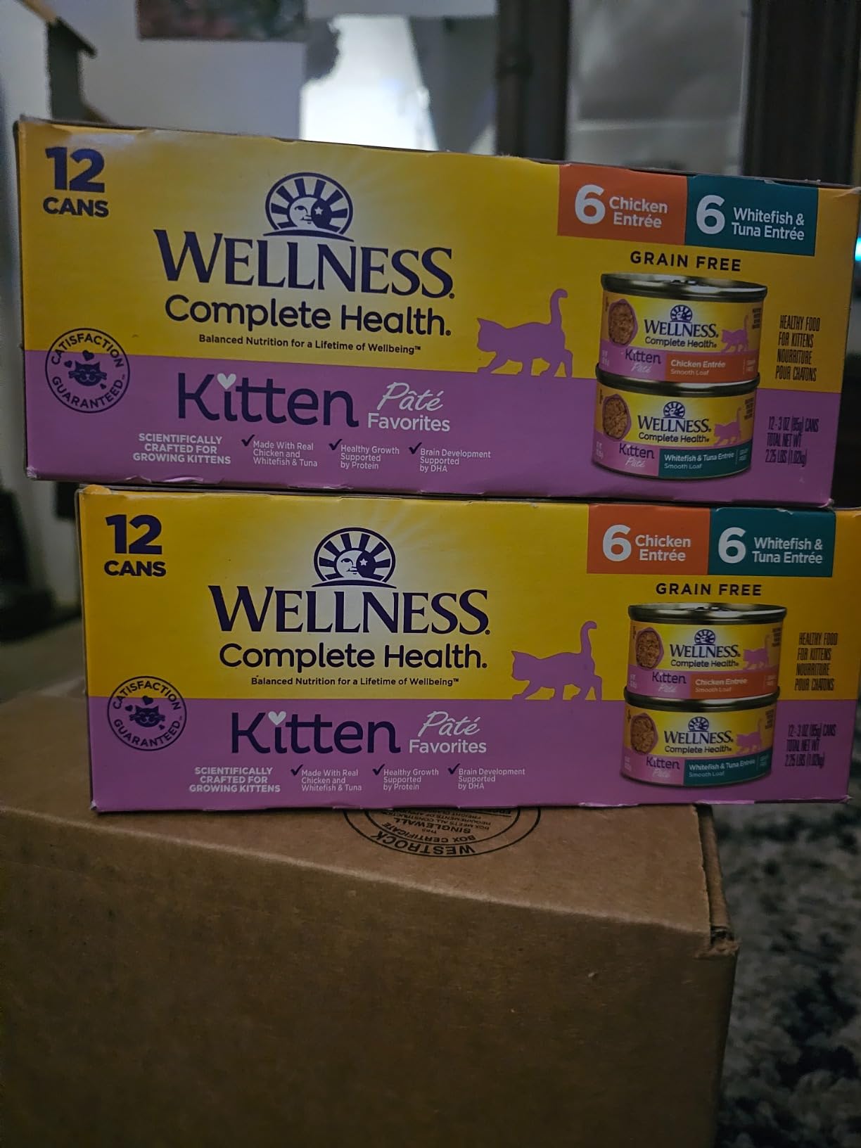 Wellness Complete Health Pate Kitten Wet Cat Food, Natural, Protein-Rich, Grain Free, 3 Ounce, 12 Pack, (Whitefish & Chicken Variety Pack) - Customer Photo 2