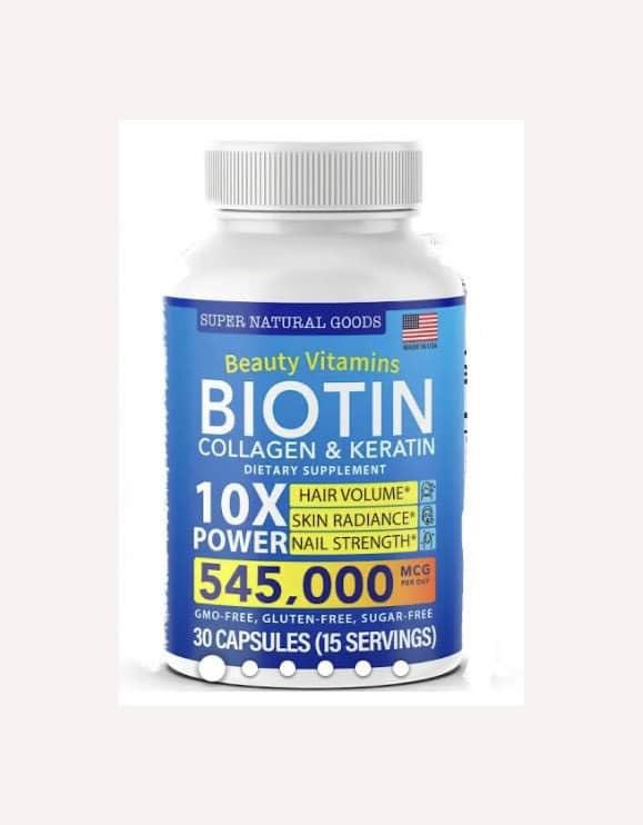Biotin and Collagen Vitamins + Keratin with Folate - Hair Loss Treatments for Women & Men - Follicle, Skin and Nail Supplements for Hair Growth & Postpartum Support - GMO Free & Gluten Free (120 Caps) - Customer Photo 1