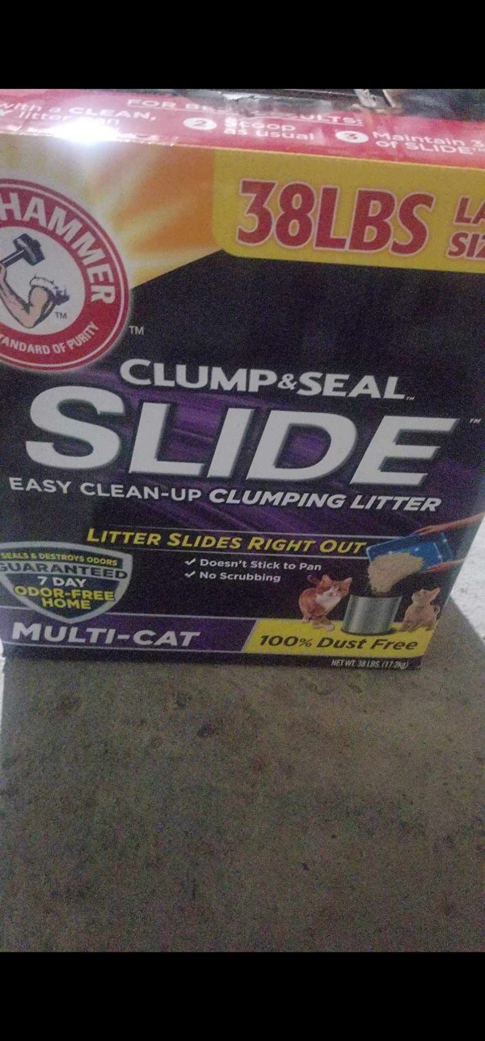ARM & HAMMER Clump & Seal Platinum Cat Litter, Multi-Cat, 14-Day Odor Control, Rock-Hard Clumps, 18 lbs – Powerful Odor Eliminator with Baking Soda - Customer Photo 2