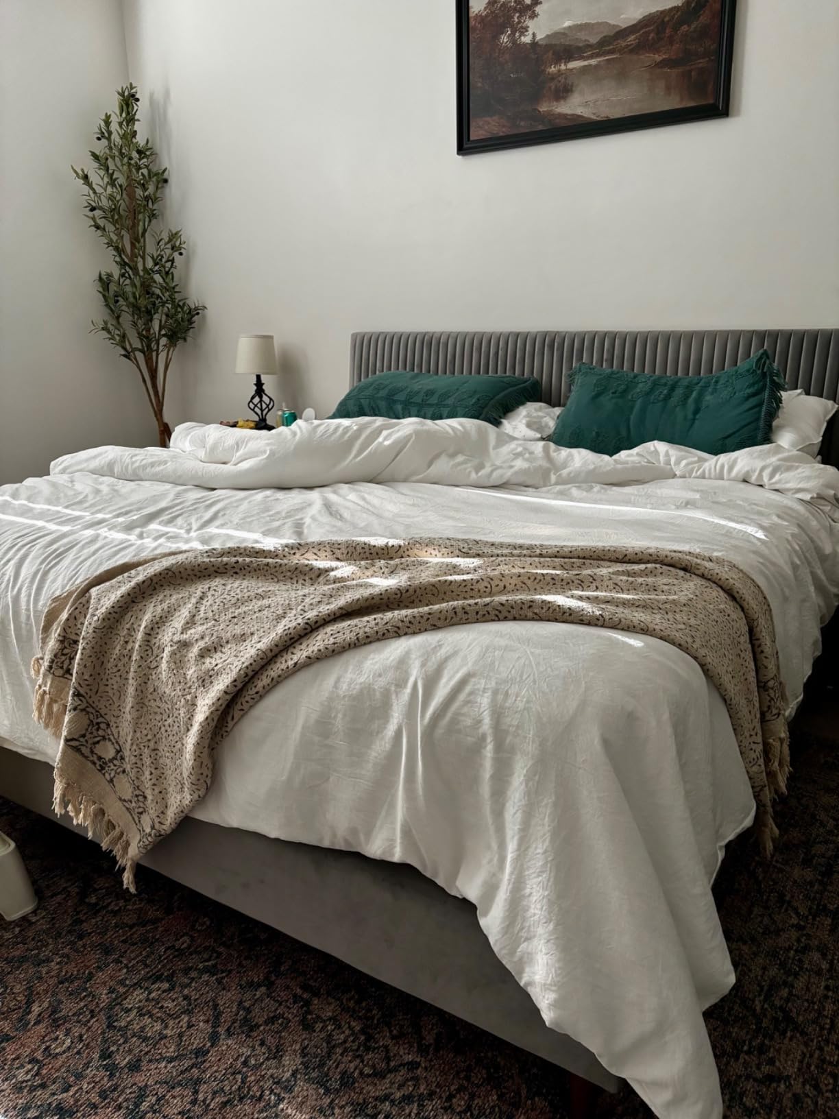 Bedsure Duvet Insert Queen Size - Lightweight Comforter, Quilted Cooling Duvet Insert, Down Alternative Summer Comforter with 8 Tabs, Ultra Soft, Striped, Machine Washable, Queen, 88x88 inches - Customer Photo 2