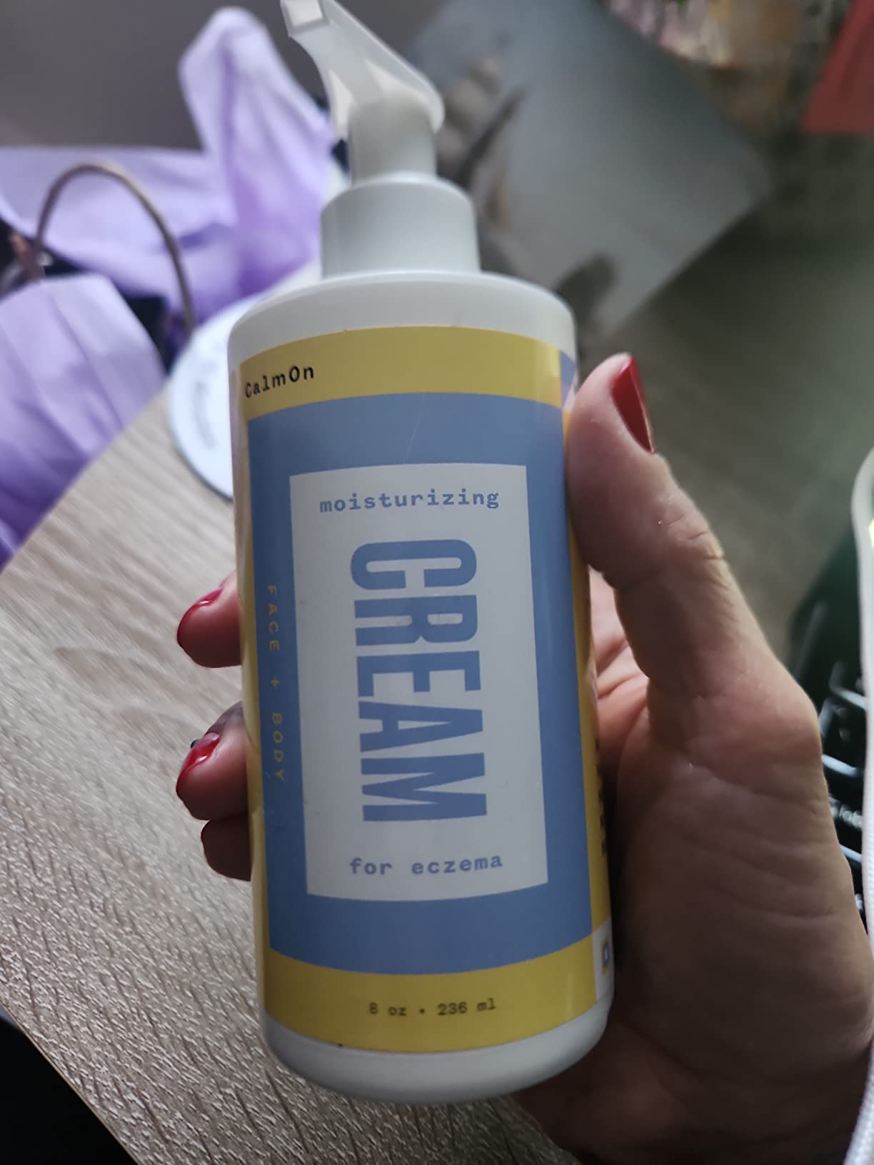 CalmOn Moisturizing Cream Unscented Anti Itch Eczema Face and Body Cream with Squalane Soothes Dry, Irritated, Flaky, Scaly, Redness, Seborrheic Dermatitis - Customer Photo 3
