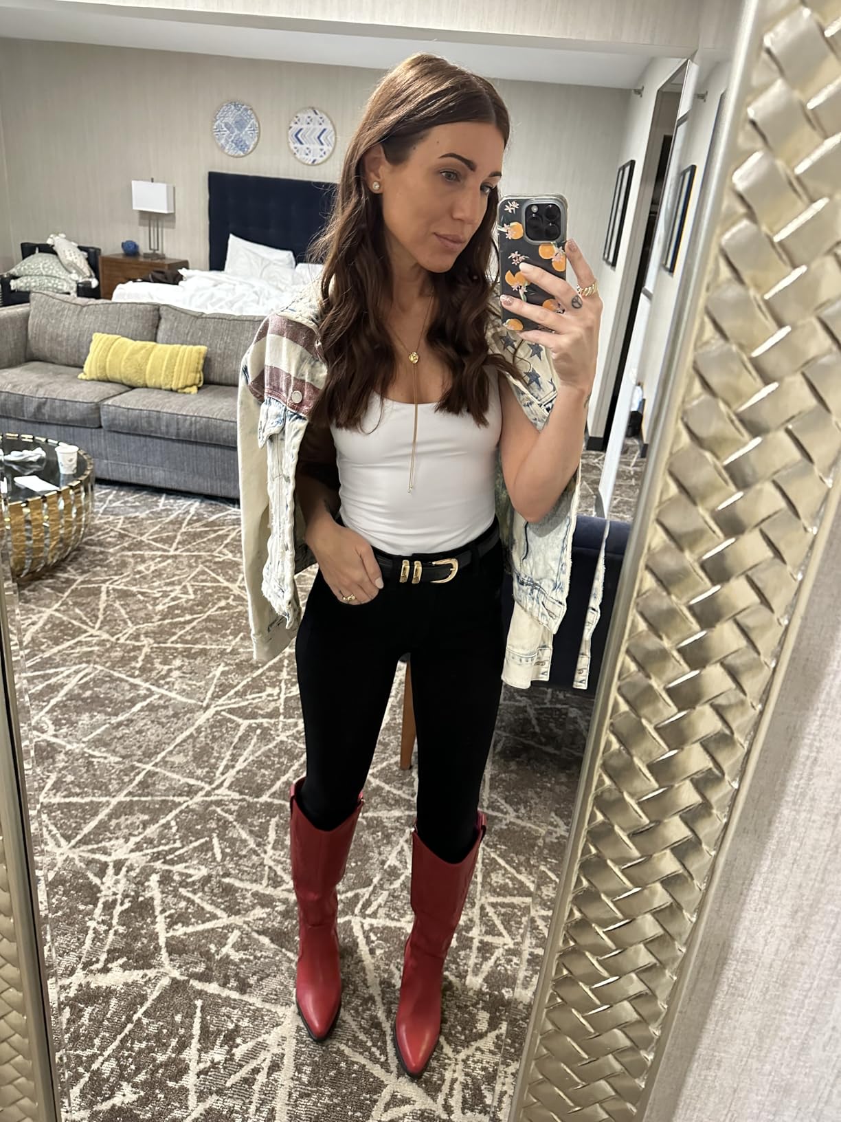 DREAM PAIRS Womens Cowboy Boots Wide Calf Comfortable Pull On Zipper Chunky Heel Pointed Toe Embroidered Western Cowgirl Knee High Boots Ladies Retro Tall Boot - Customer Photo 2