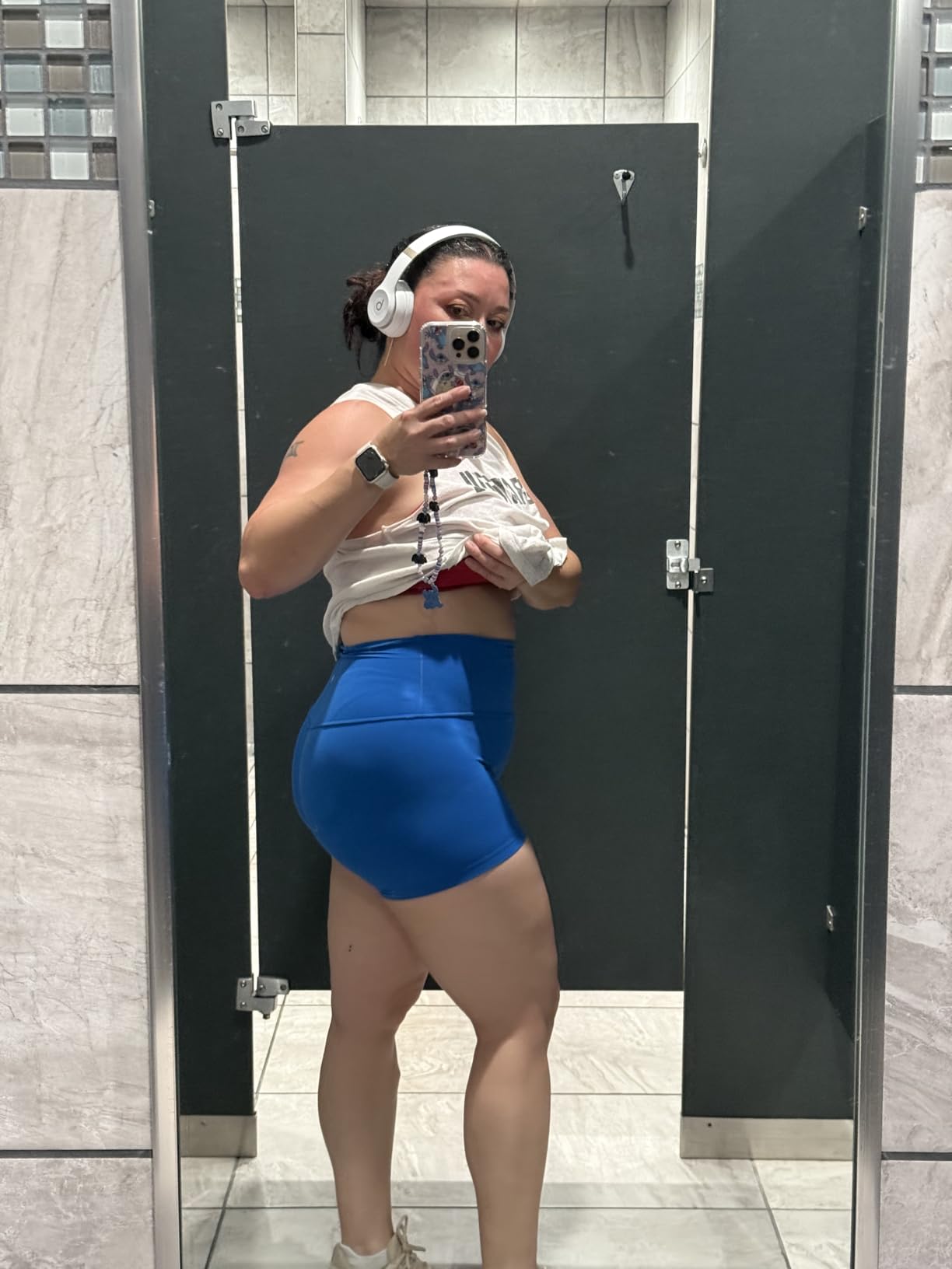 CRZ YOGA Womens Butterluxe Biker Shorts 4'' - High Waisted Booty Workout Volleyball Yoga Spandex - Customer Photo 5