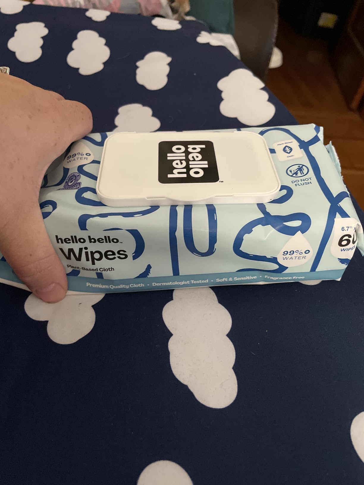 Hello Bello Extra Gentle Unscented Baby Wipes, Plant Based, Made with 99% Water and Aloe for Babies and Kids, 720 Count Customer Review Hello Bello Extra Gentle Unscented Baby Wipes, Plant Based, Made with 99% Water and Aloe for Babies and Kids, 720 Count - Customer Photo 2
