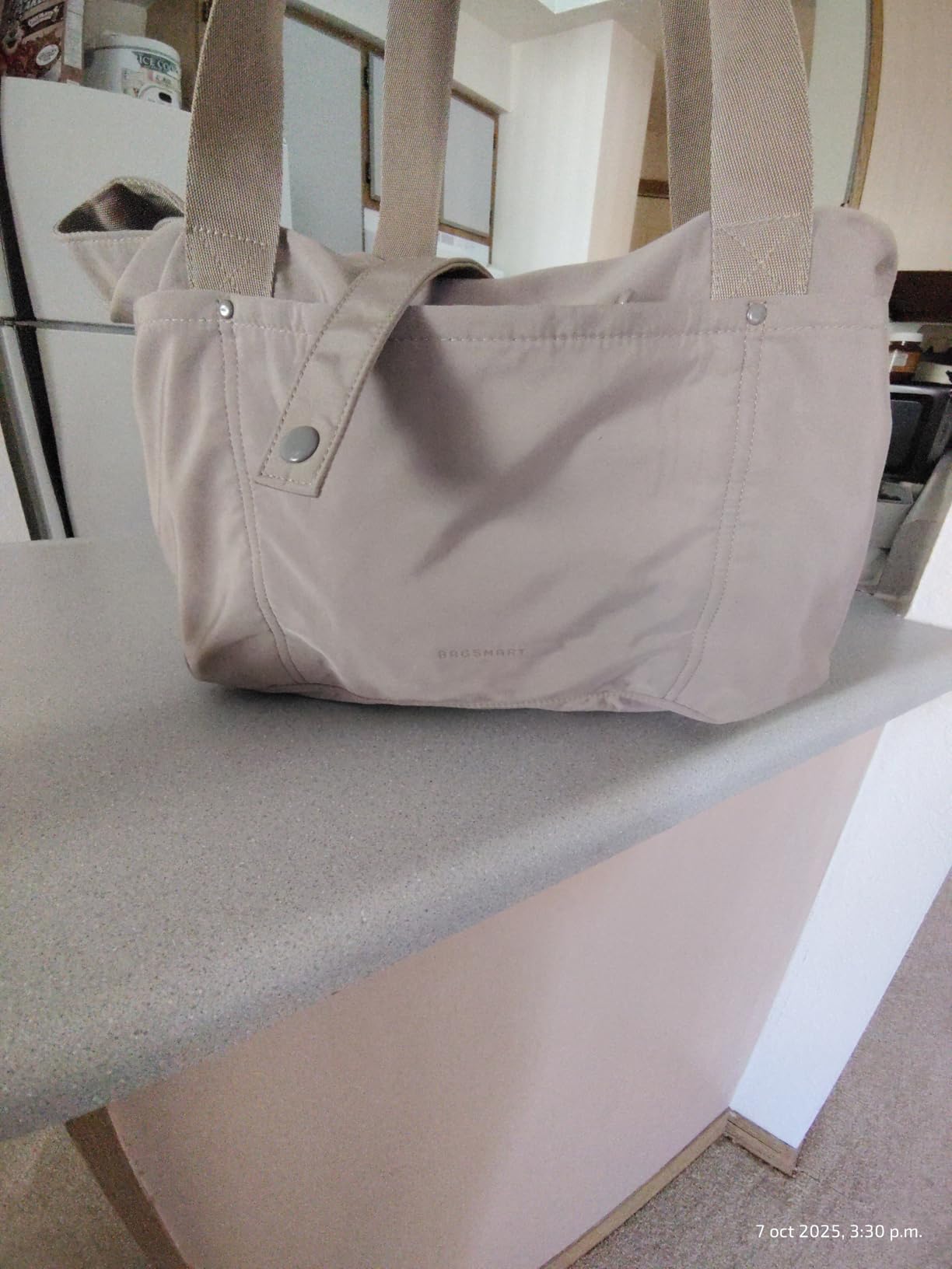 BAGSMART Tote Bag for Women, Foldable Tote Bag With Zipper Travel Large Shoulder Bag Handbag for Work-16.5''l X 6''wx 14''h - Customer Photo 1