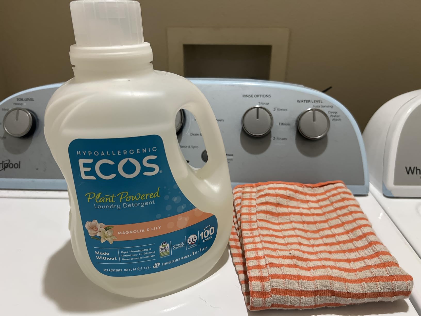 ECOS Laundry Detergent Liquid, 100 Loads - Dermatologist Tested Laundry Soap - Hypoallergenic, EPA Safer Choice Certified, Plant-Powered - Free & Clear, 50 Fl Oz (Pack of 2) - Customer Photo 1