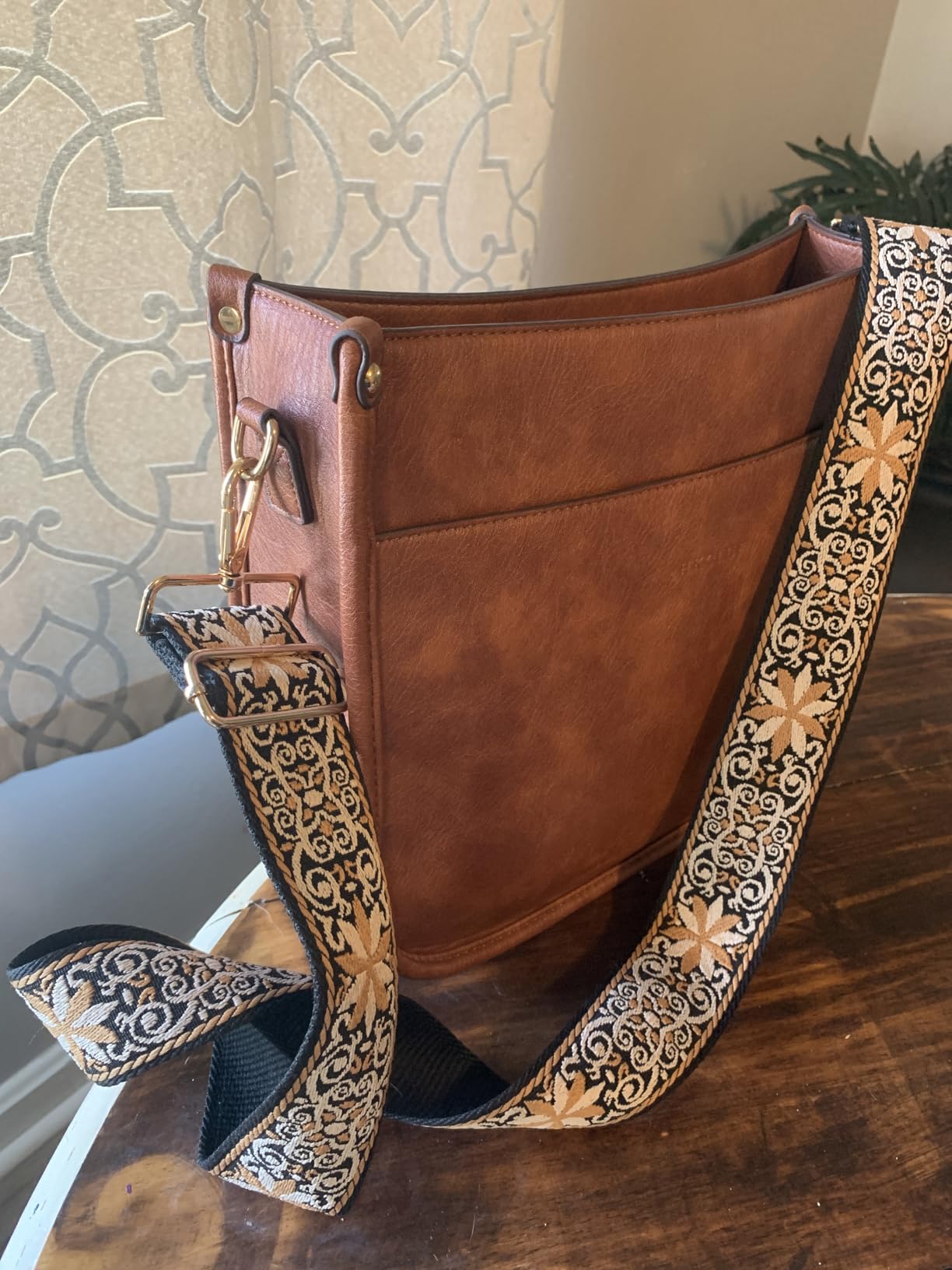 HKCLUF Crossbody Bag Purse for Women 2PCS/Set Leather Hobo Handbag Wallet Set With 2Adjustable Guitar Strap Shoulder Bag - Customer Photo 2