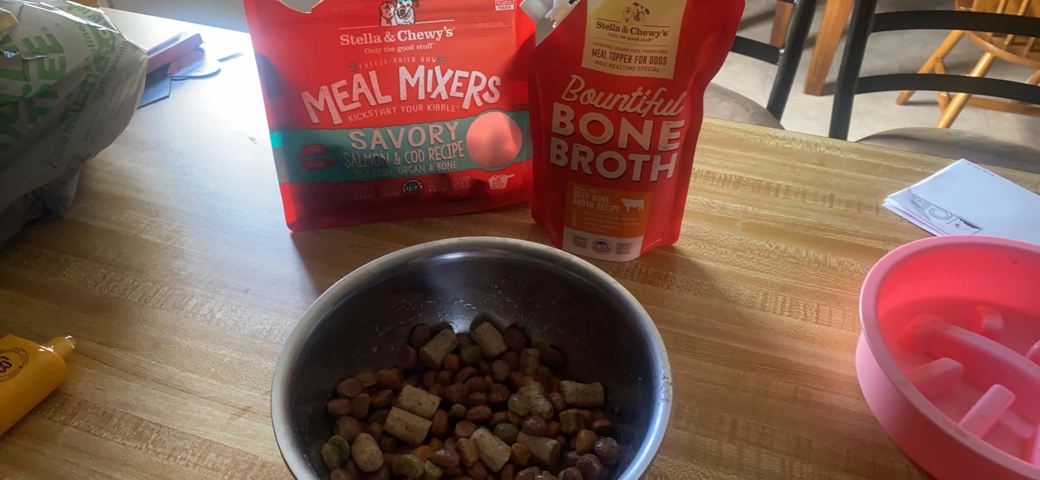 Stella & Chewy's Human-Grade Grass-Fed Beef Bone Broth for Dogs - Joint & Gut Health Liquid Food Topper with Collagen & Turmeric, 16 Fl Oz Resealable Pouch - Customer Photo 2