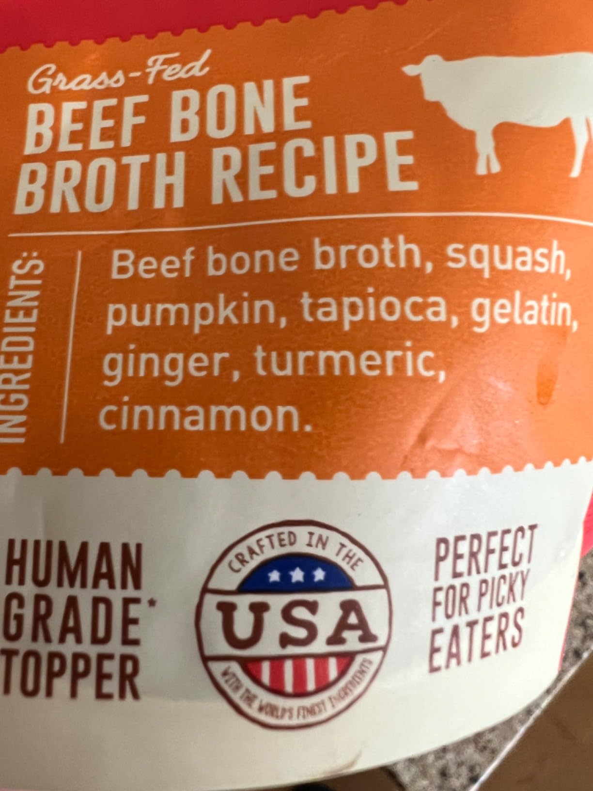 Stella & Chewy's Human-Grade Grass-Fed Beef Bone Broth for Dogs - Joint & Gut Health Liquid Food Topper with Collagen & Turmeric, 16 Fl Oz Resealable Pouch - Customer Photo 4