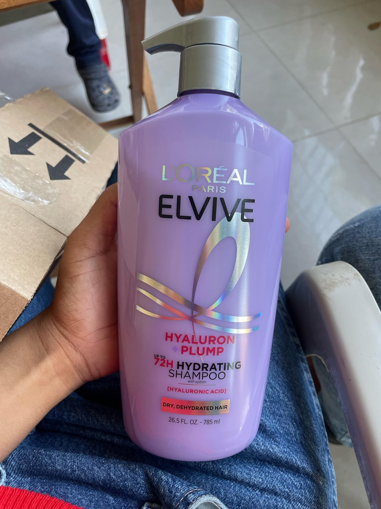 L'Oreal Paris Elvive Hyaluron Plump Shampoo and Conditioner Set for Dehydrated, Dry Hair with Hyaluronic Acid Care Complex, 1 Kit (2 Products) - Customer Photo 2
