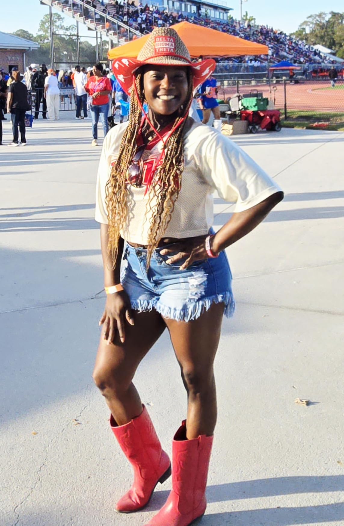 DREAM PAIRS Women's Cowboy Boots Pull On Cowgirl Boots Mid Calf Western Boots, Available in Regular and Wide Calf - Customer Photo 2