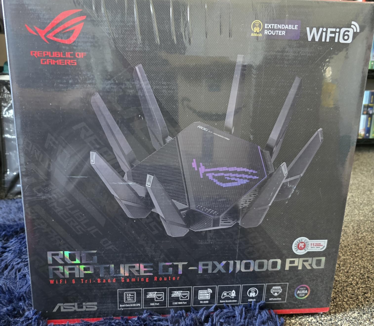 ASUS ROG Rapture GT-AX11000 Pro Tri-Band WiFi 6 Extendable Gaming Router, 10G & 2.5G Ports, ASUS RangeBoost Plus, Triple-level Game Acceleration, Subscription-free Network Security, AiMesh Compatible Customer Review ASUS ROG Rapture GT-AX11000 Pro Tri-Band WiFi 6 Extendable Gaming Router, 10G & 2.5G Ports, ASUS RangeBoost Plus, Triple-level Game Acceleration, Subscription-free Network Security, AiMesh Compatible - Customer Photo 2