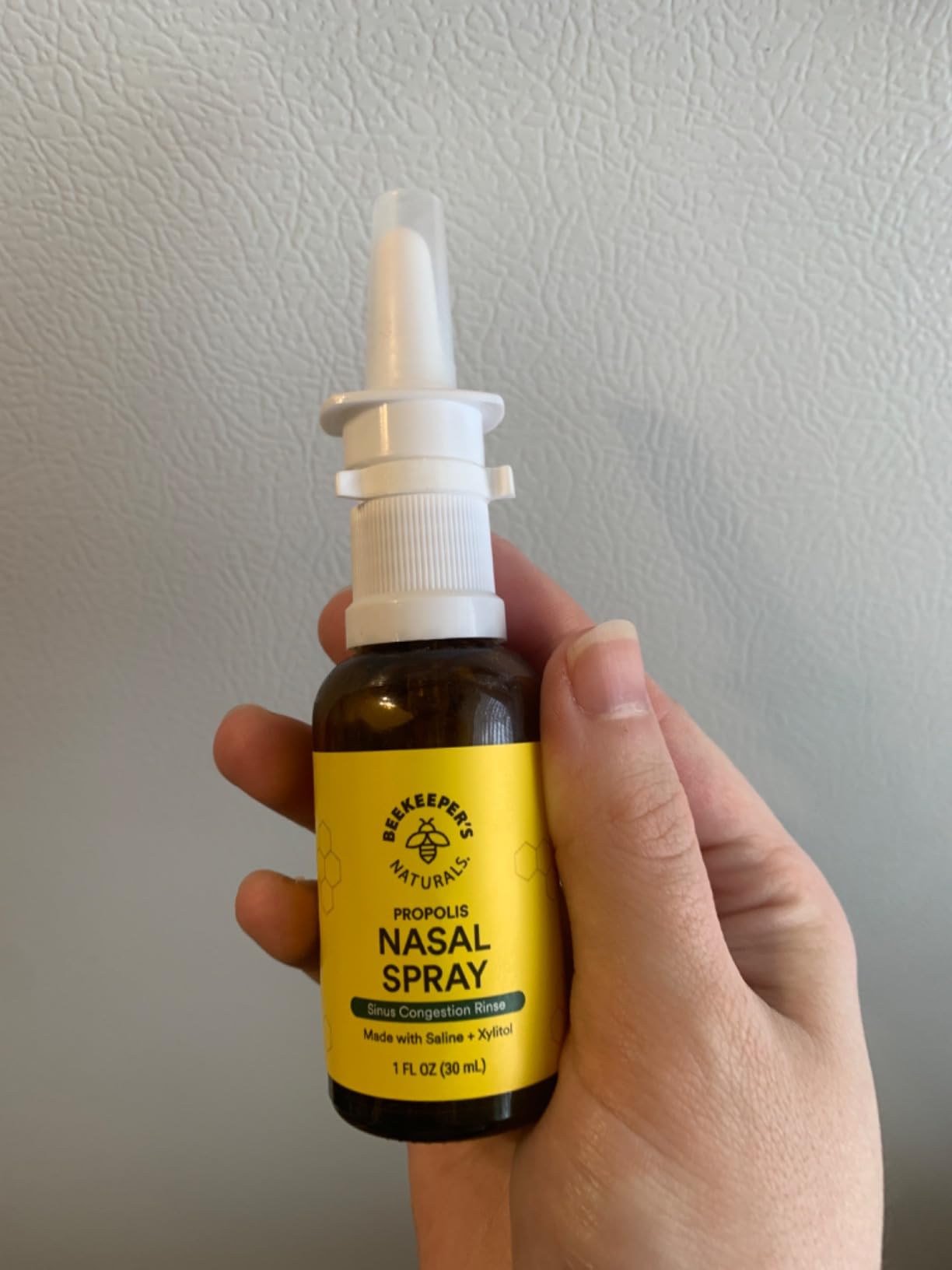 Beekeeper's Naturals Propolis Nasal Rinse Spray Max, Relief for Adults w/Eucalyptus, Oregano & Saline, Clears Nasal Congestion, Moisturizes Sinus Canal, & Decongest Sinus Cavities, 1 fl oz - Customer Photo 3