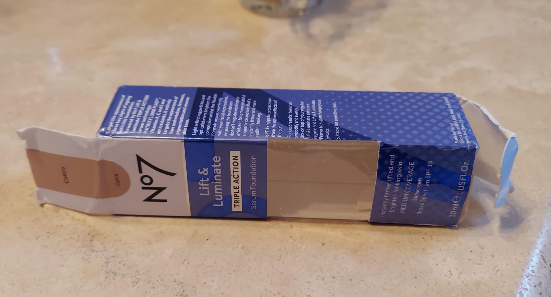 No7 Lift & Luminate Triple Action Serum Foundation - Liquid Makeup with SPF 15 for a Dewy, Glowy Base - Radiant Formula for Mature Skin - Cool Vanilla (1 Fl Oz) - Customer Photo 2