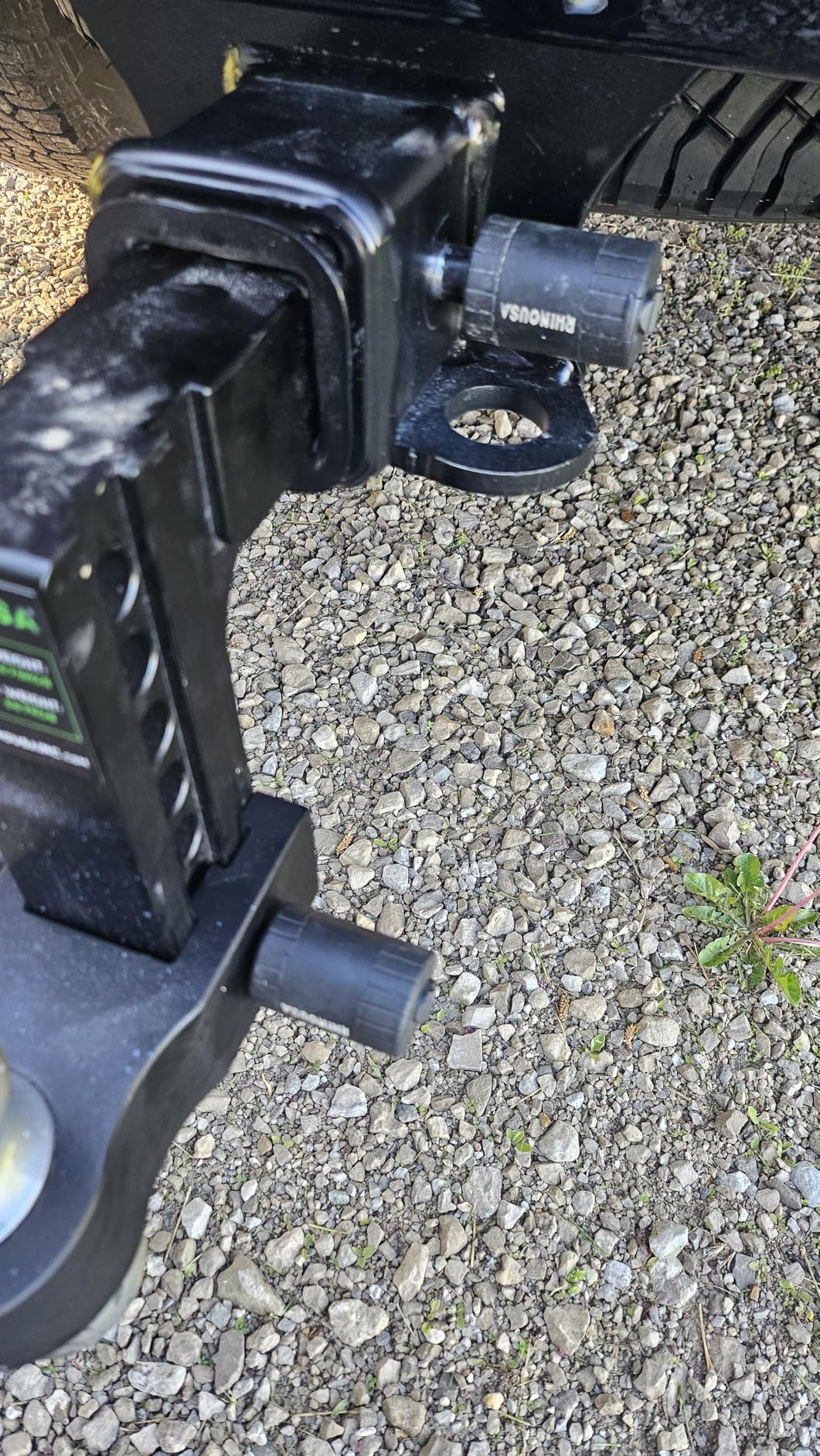 Rhino USA Adjustable Trailer Hitch (Fits 2-Inch Receiver) - Heavy Duty Aluminum Tow Hitches with 6-Inch Drop/Rise for Truck (12,500 LBS GTW) - Weatherproof Double Anti-Theft Locking Hitch Pins (Black) Customer Review Rhino USA Adjustable Trailer Hitch (Fits 2-Inch Receiver) - Heavy Duty Aluminum Tow Hitches with 6-Inch Drop/Rise for Truck (12,500 LBS GTW) - Weatherproof Double Anti-Theft Locking Hitch Pins (Black) - Customer Photo 2