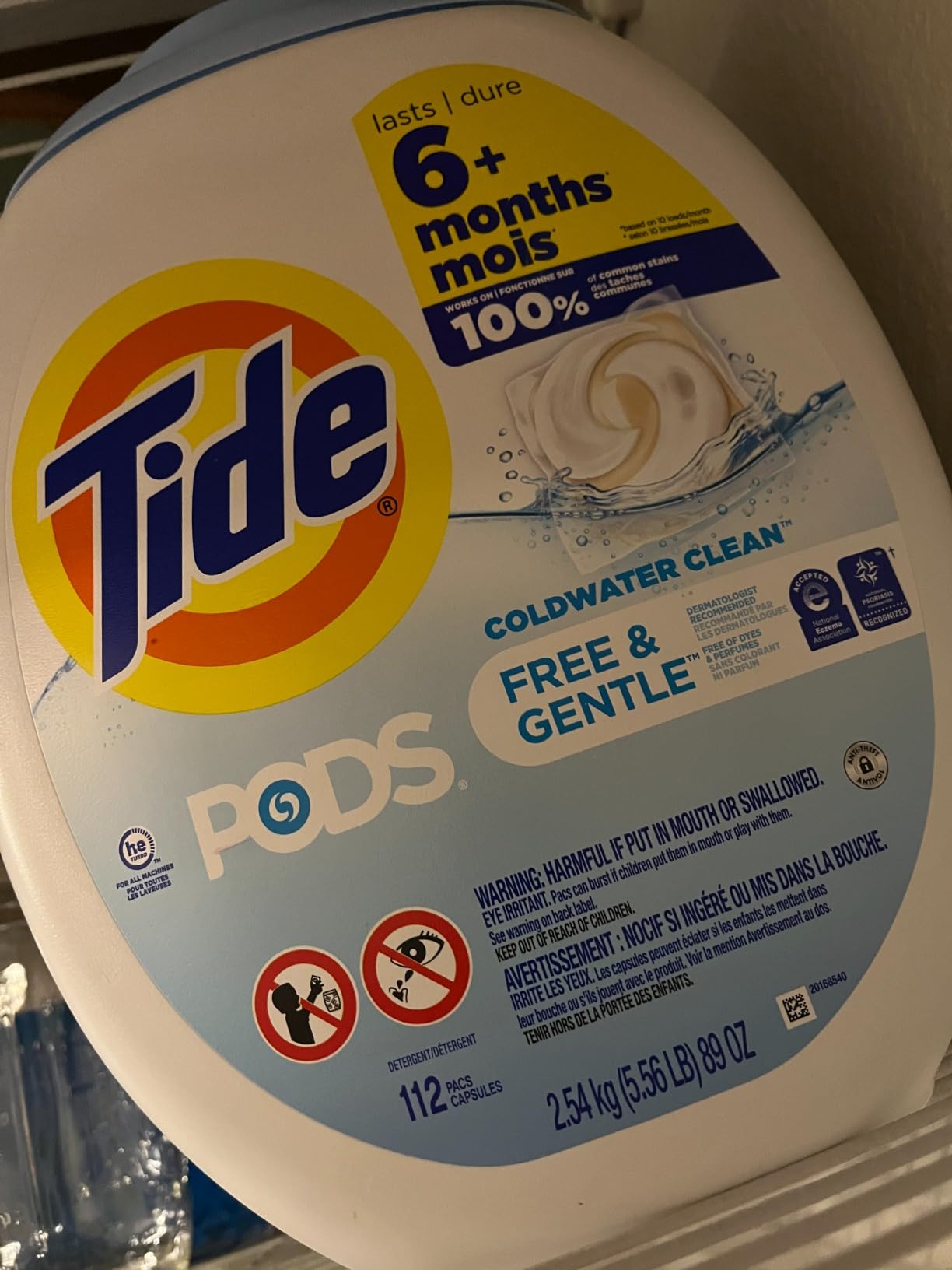 Tide PODS Free & Gentle Laundry Detergent Soap Pacs, 112 Count, Tide PODS Laundry Detergent - Customer Photo 1
