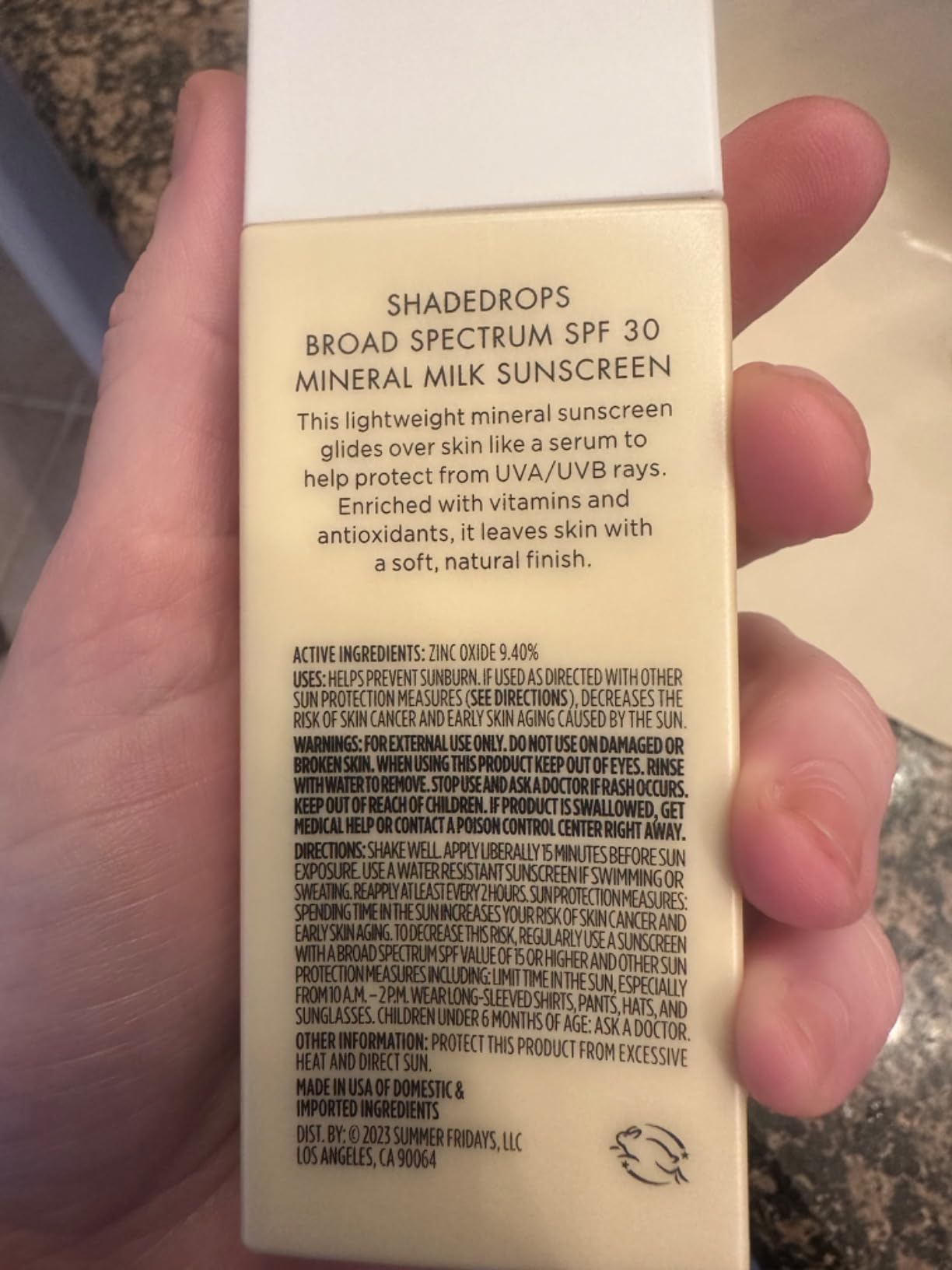 Summer Fridays ShadeDrops Broad Spectrum SPF 30 Mineral Milk Face Sunscreen with Zinc Oxide - Lightweight, Moisturizing Formula with a Soft, Natural Finish (1.7 Fl Oz) - Customer Photo 2